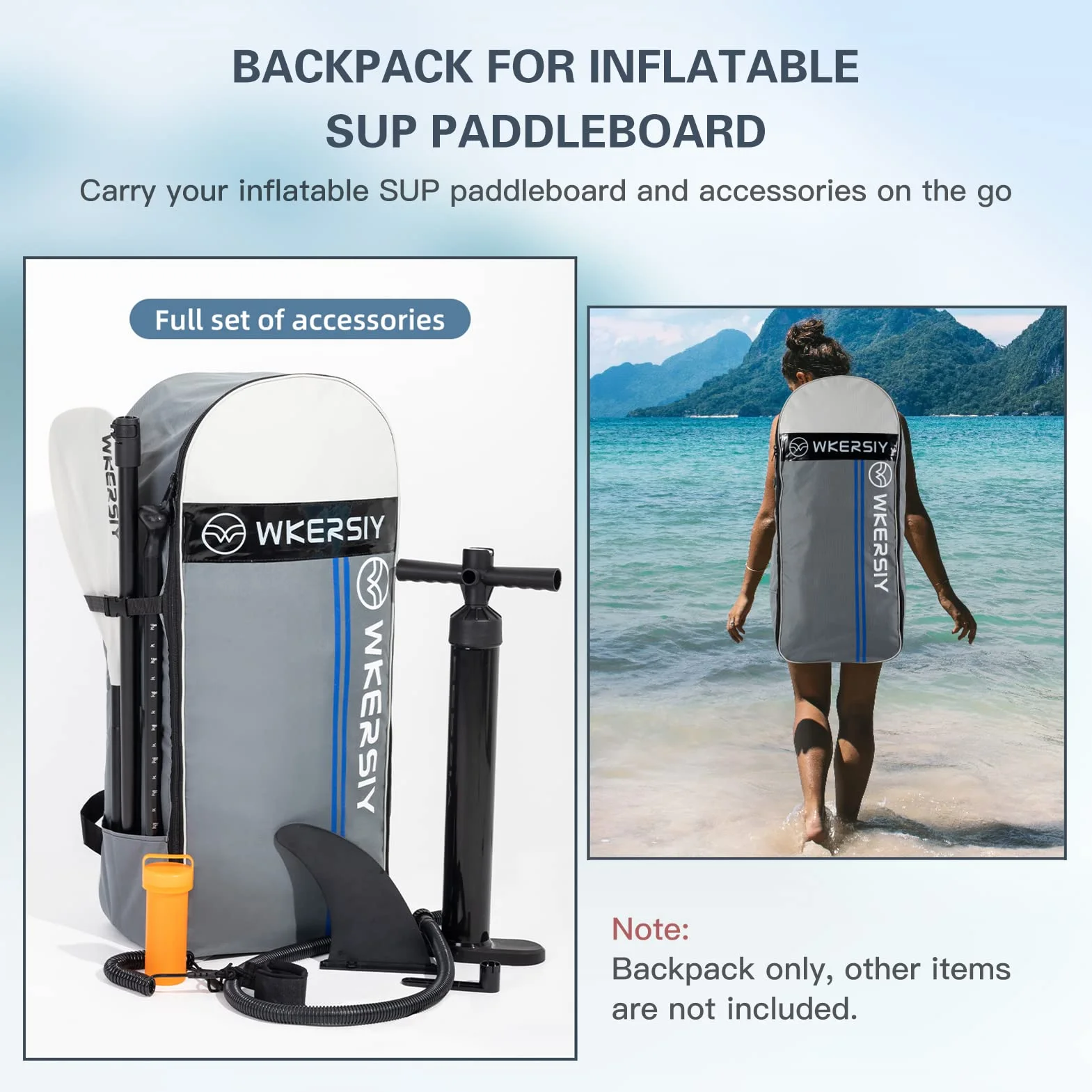 Sac à Dos de Voyage pour Stand Up Paddleboard Gonflable Sac de Rangement à Bandoulière