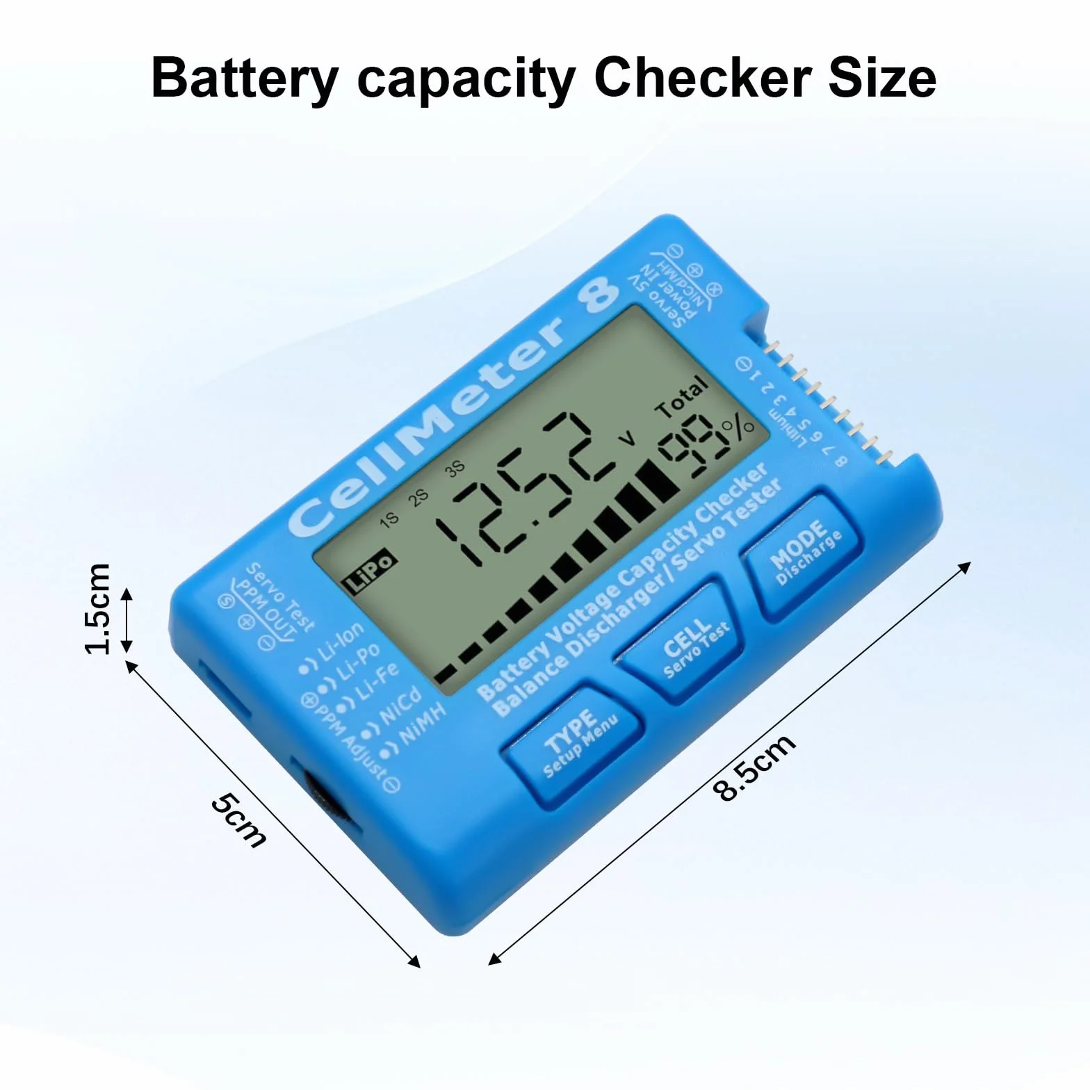 AYWHP RC 8 testeur de capacité de batterie numérique avec écran LCD pour LiPo Life Li-ION Nicd NiMH