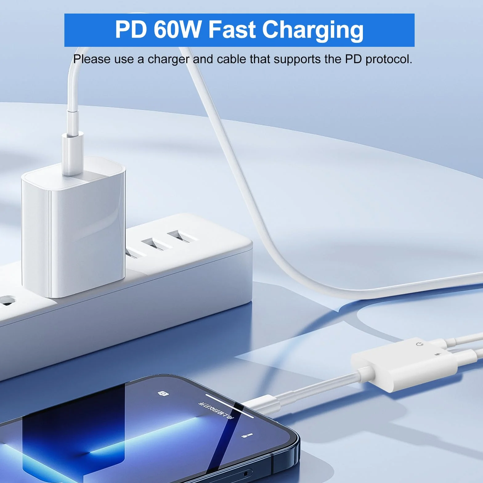 Adaptateur USB C vers Jack 3.5mm avec Charge Rapide 60W, Hi-Res Adaptateur Casque USB-C Compatible avec iPhone 16/15 Pro Max Samsung Galaxy S24/S23/S22/S21 Ultra iPad Pro Pixel