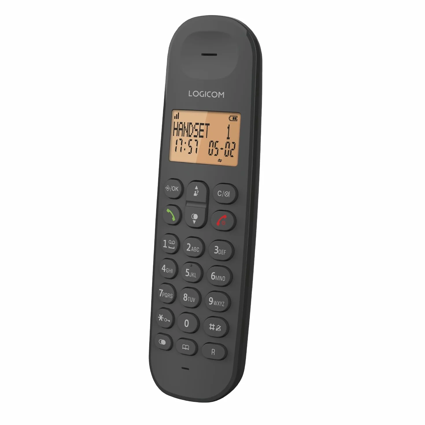 Logicom ILOA 100 Téléphone Fixe sans Fil sans Répondeur - Solo - Téléphones analogiques et dect - Noir