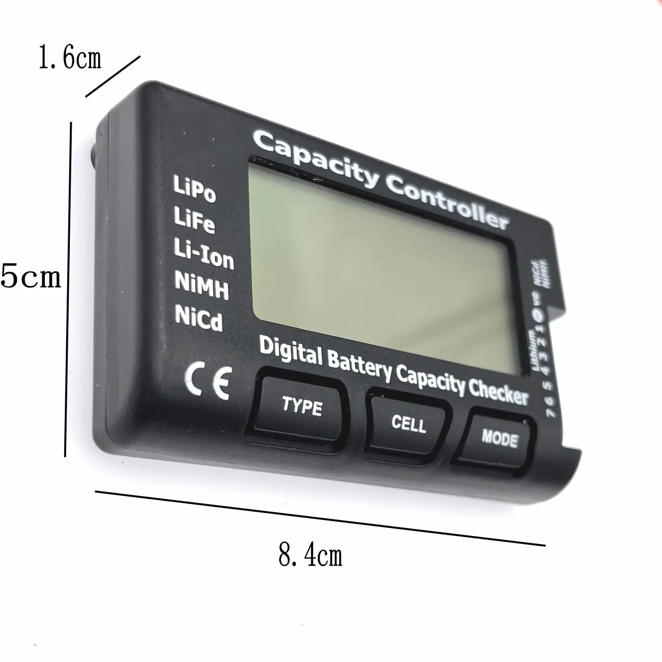 JZK Cellmeter-7 Petit compteur de batterie, testeur numérique de capacité de batterie, testeur de tension de batterie pour LiPo LiFe Li-Ion NiMH NiCd, testeur de batterie LiPo