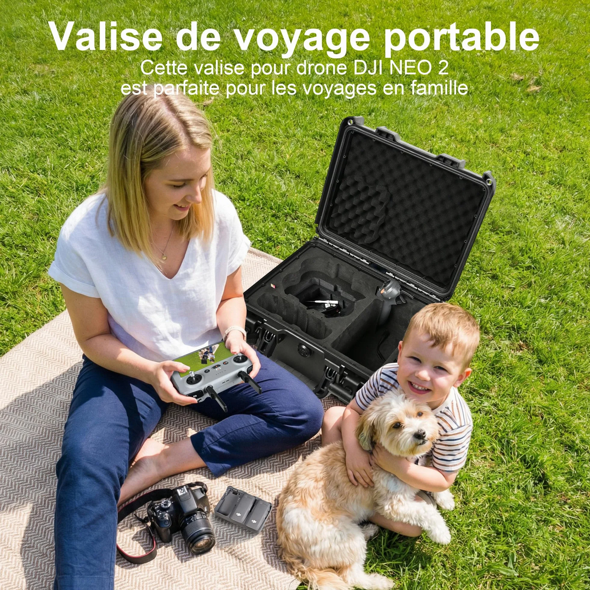 LEKUFEE Valise de Transport Rigide et Étanche pour Drone DJI Neo 2,Bundle Motion Fly More,DJI RC 2, RC N3, Goggles N3/3, RC Motion 3 et Accessoires (étui Uniquement)
