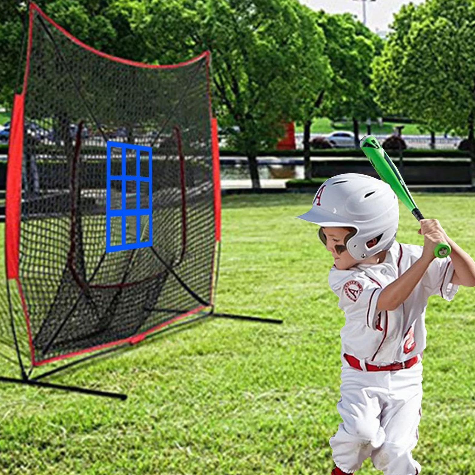 Cible de Zone de Frappe de Baseball Réglable pour Pratique, Filet d'Entraînement de Précision Lancer et Frapper