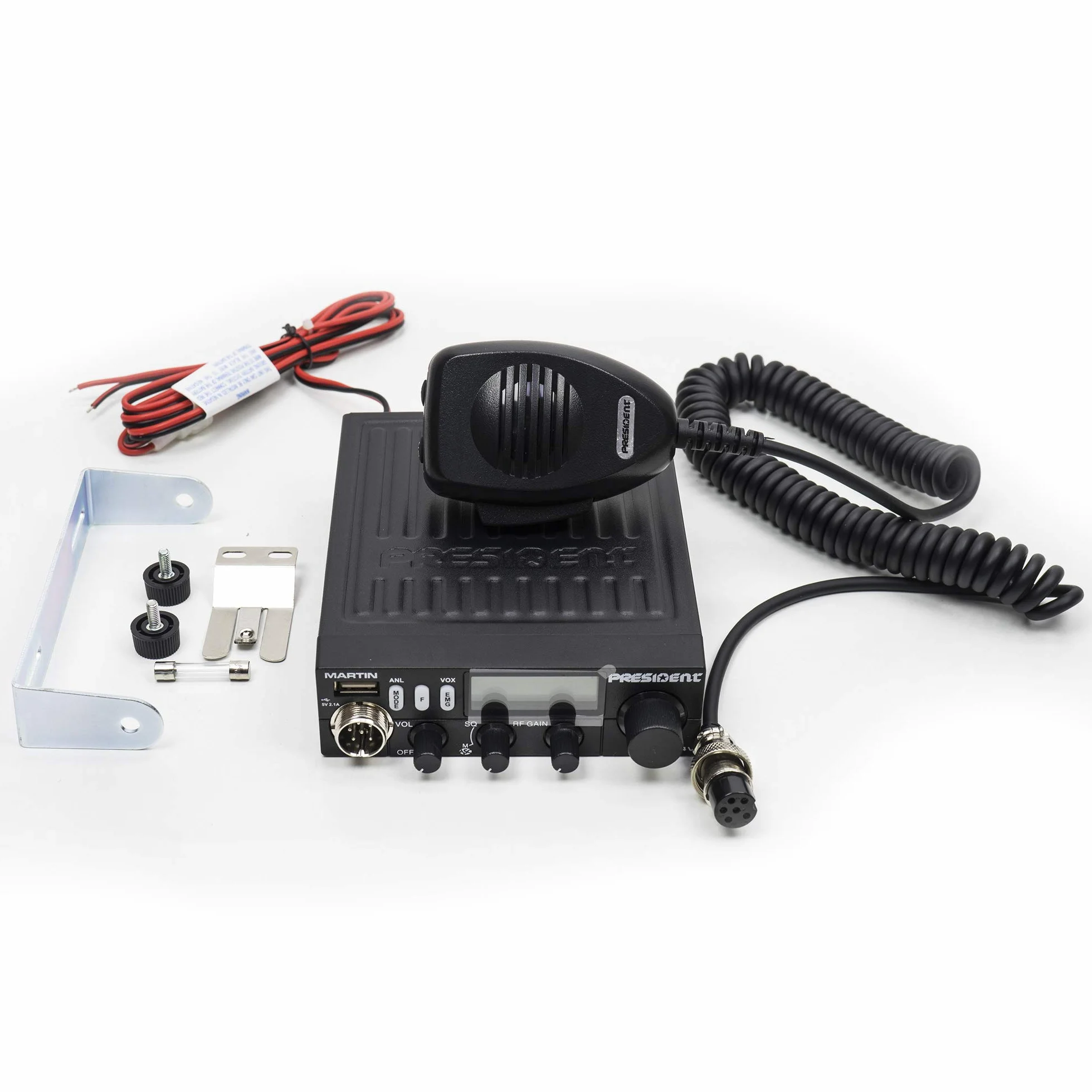 PRESIDENT Martin Multistandard 40CH AM/FM Roger Beep Scan ANL Filtre 4 W 12/24 V avec écran Multicolore
