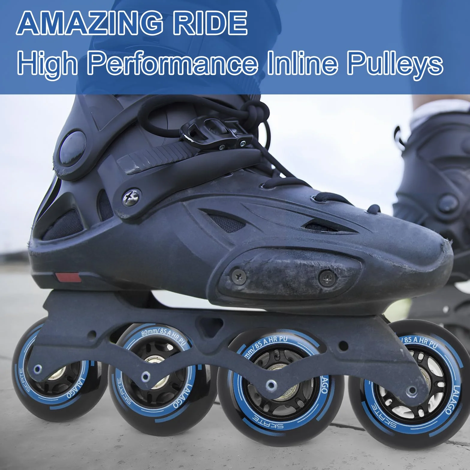 LALAGO Lot de 8 Roues de Rollers 80mm Roulements ABEC 9