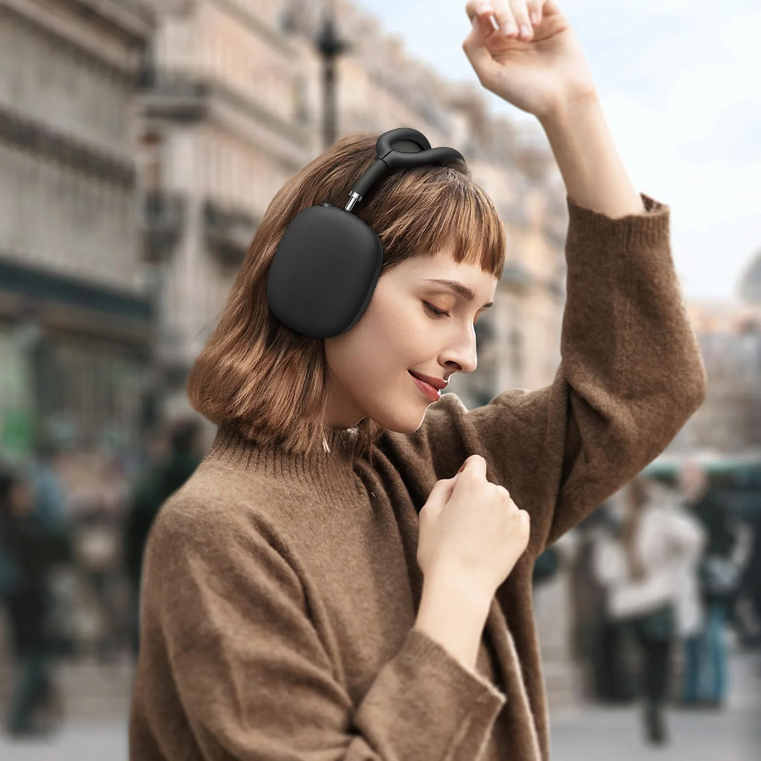 FINTIE Étui Silicone Souple pour AirPods Max 2 2026 et AirPods Max, Noir