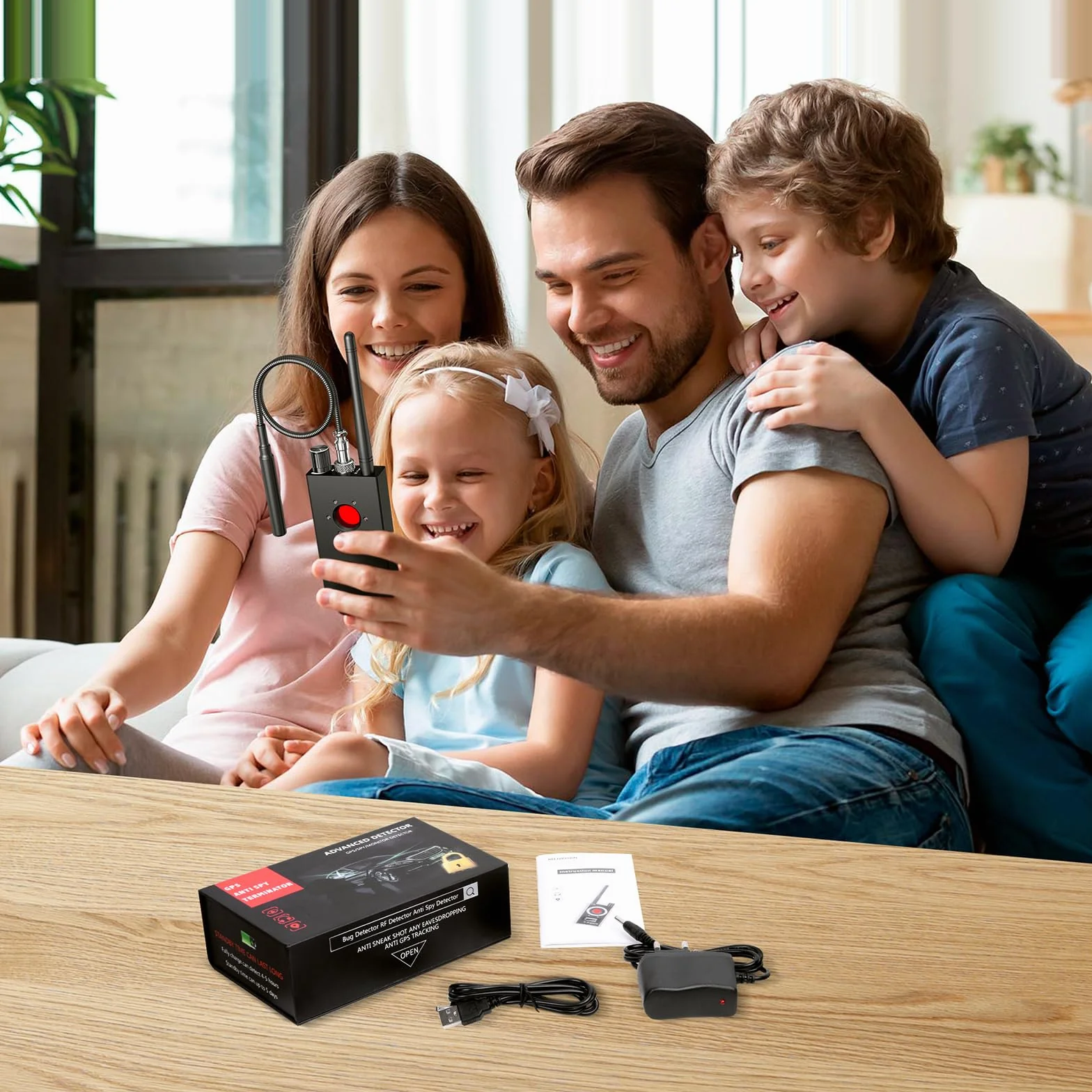 Menborn Détecteur Micro Espion, Détecteur de Micros GPS, Détecteur d'espions, Detecteur de Camera et Micro Espion, Détecteur de Bugs pour pour Bureau à Domicile Hôtel