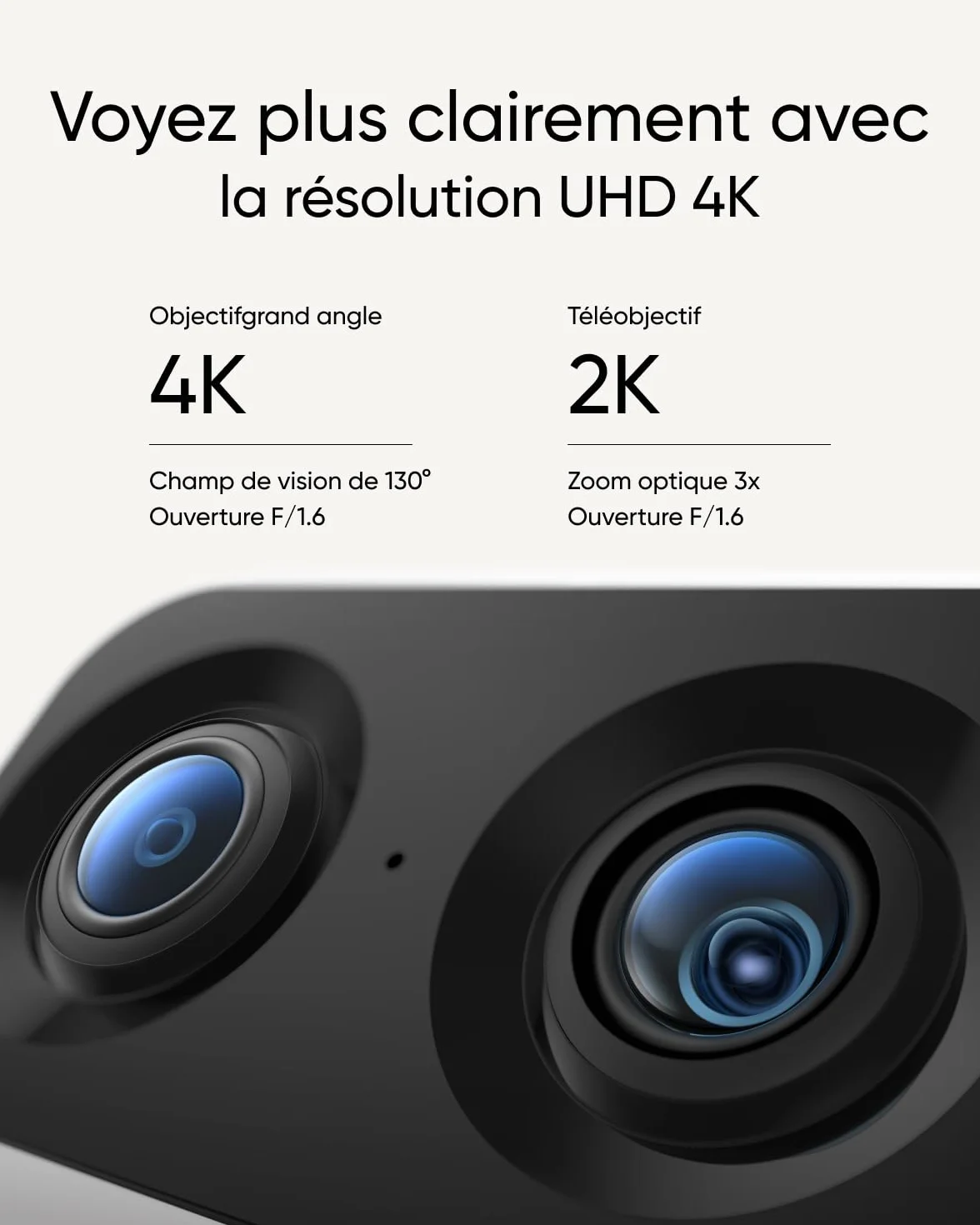 eufy Security Indoor Cam S350, caméra à Double Objectif, caméra de Surveillance 4K UHD avec Zoom × 8 et Rotation/Inclinaison 360°, idéale pour babyphone pour Animaux de Compagnie/sécurité
