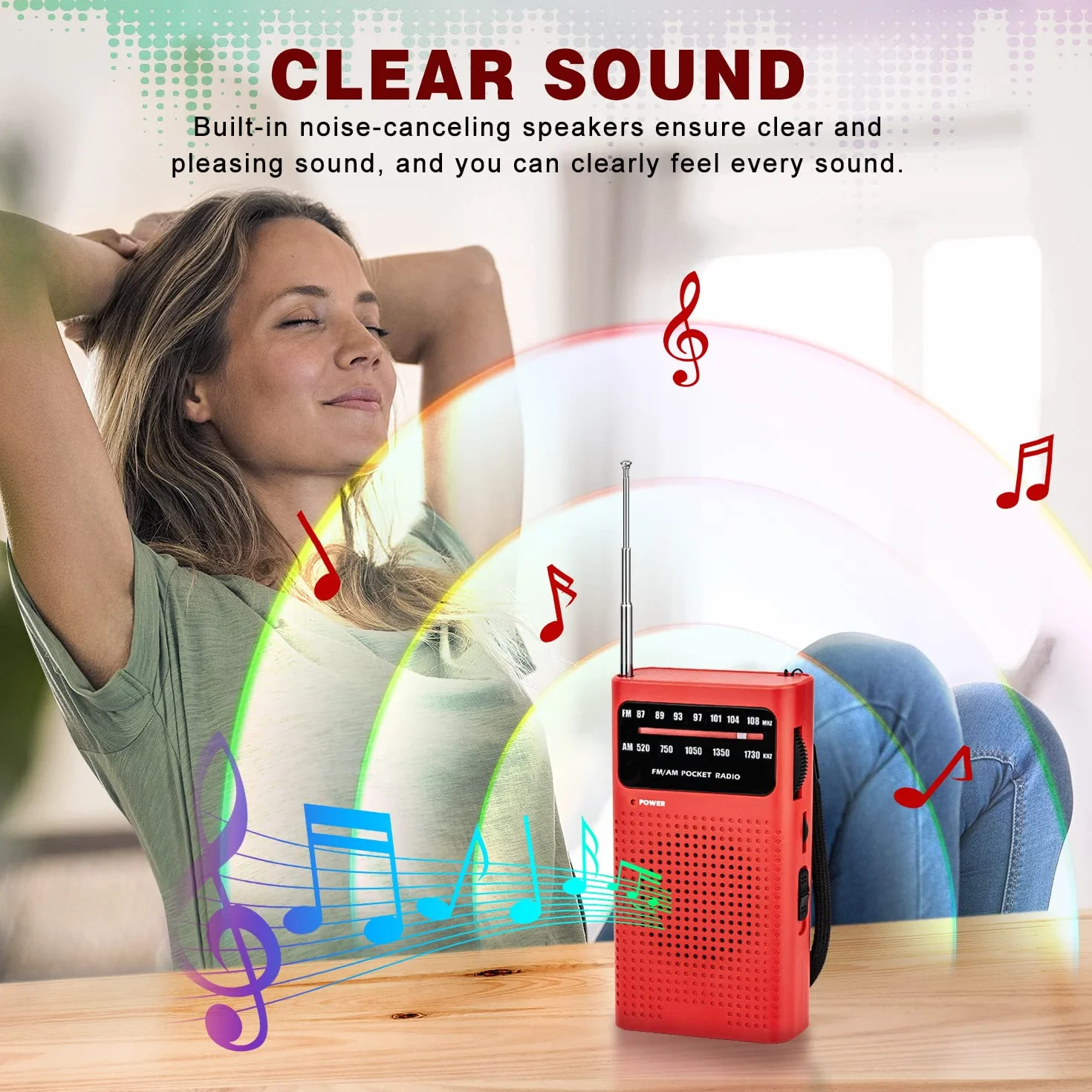 Tendak Radio Portable, AM(MW)/FM Radio a Pile, Transistor Radio de Poche avec Excellente Réception, Excellente Qualité Sonore, Mini Radio Portable(AA)