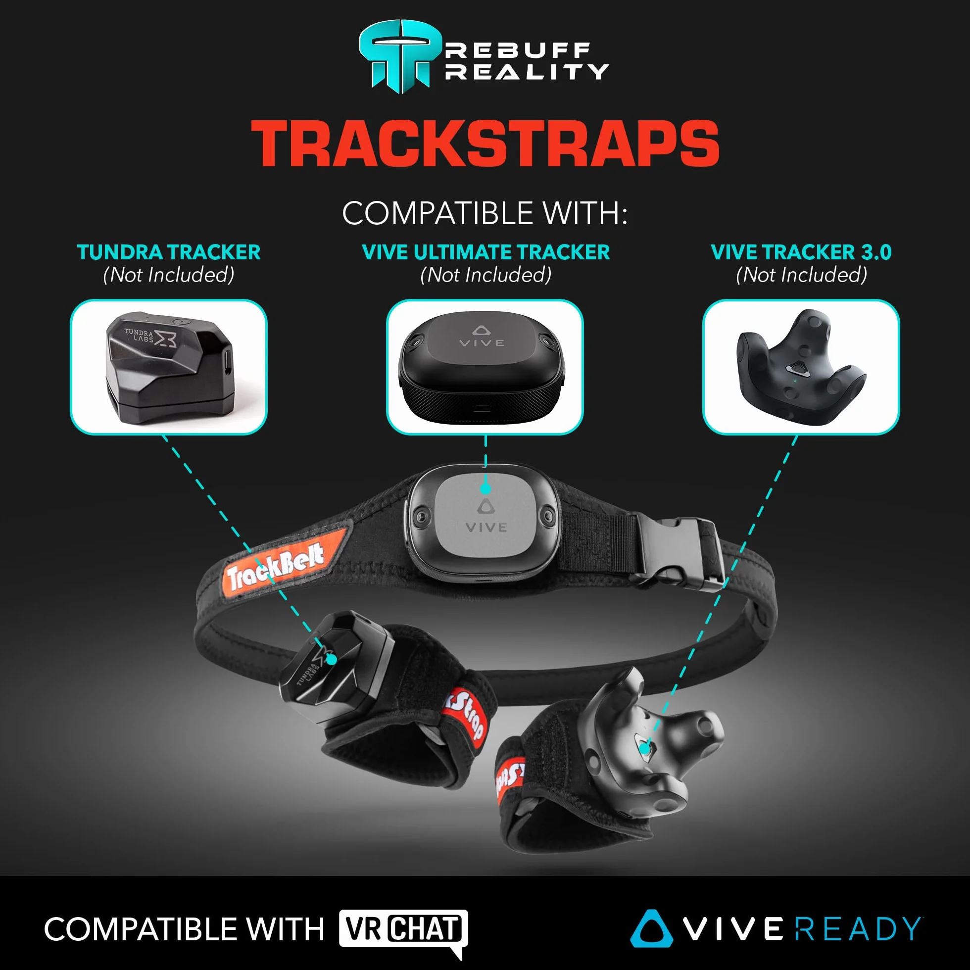 Rebuff Reality TrackBelt + 2 TrackStraps Tracker VR de Corps Entier pour VIVE Tracker