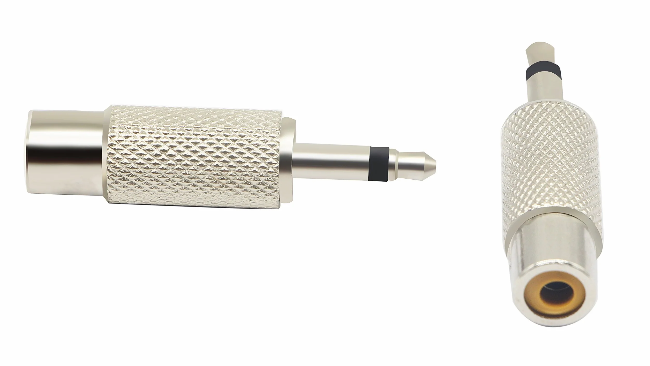Adaptateur RCA vers 3,5mm Audio TS, connecteur 2pôles mâle vers RCA Femelle, Compatible Haut-parleurs, téléphones, mp3, Argent 2 pièces