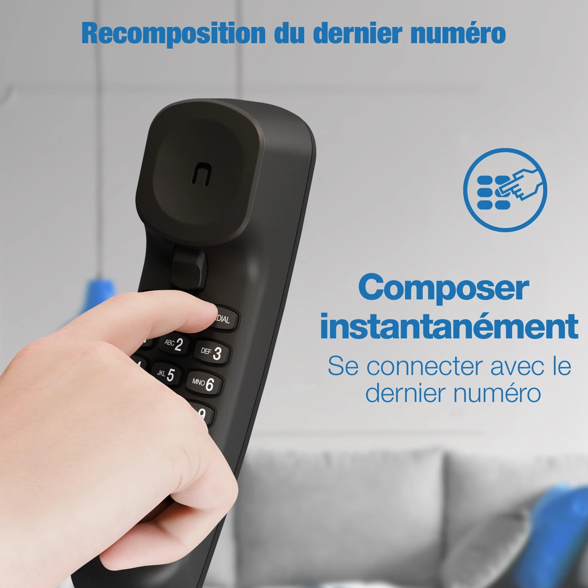 VTech CD1100-B Téléphone filaire avec contrôle du volume et recomposition du dernier numéro