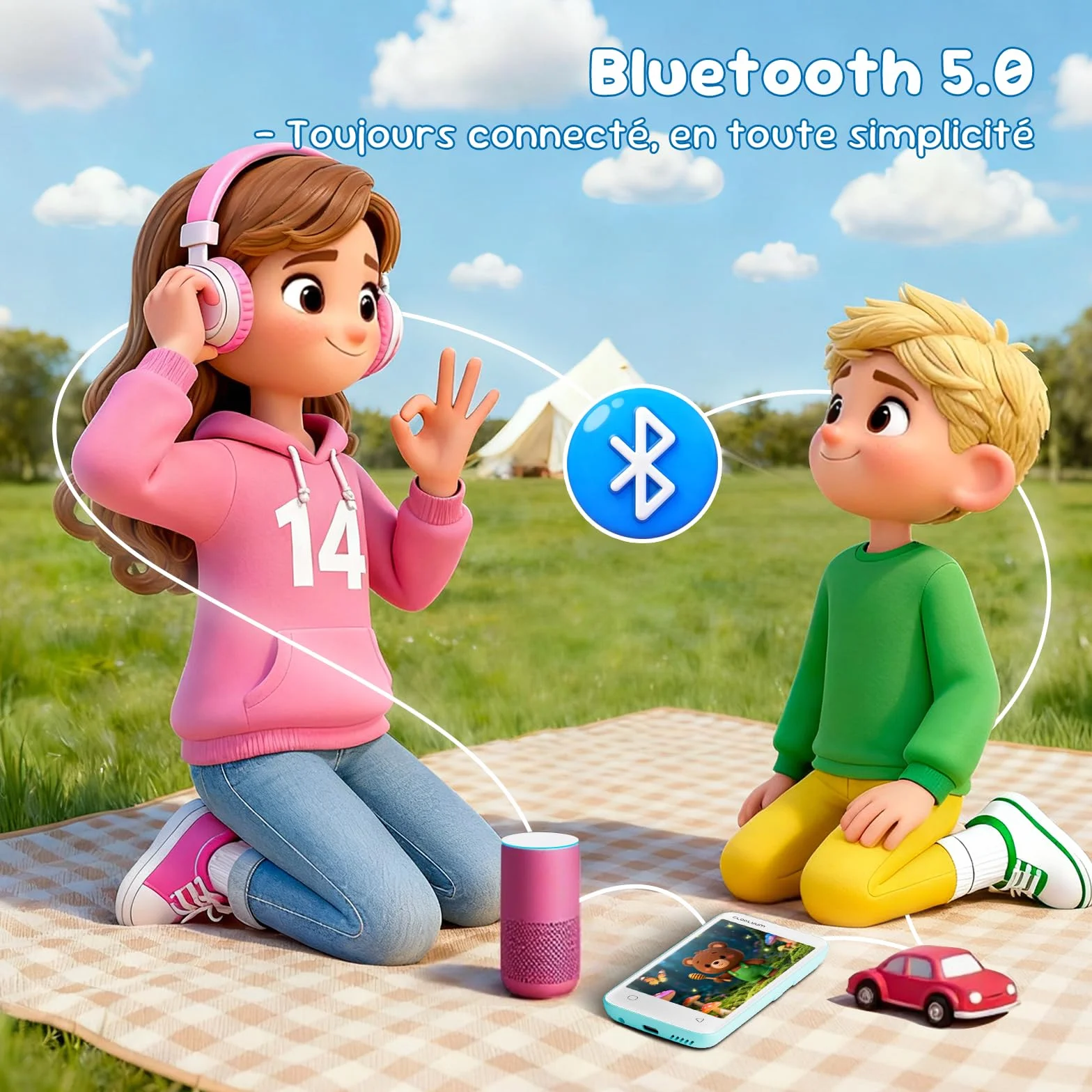 Lecteur MP3 Enfants 16 Go Bluetooth Wi-Fi Spotify Audible Vert Menthe