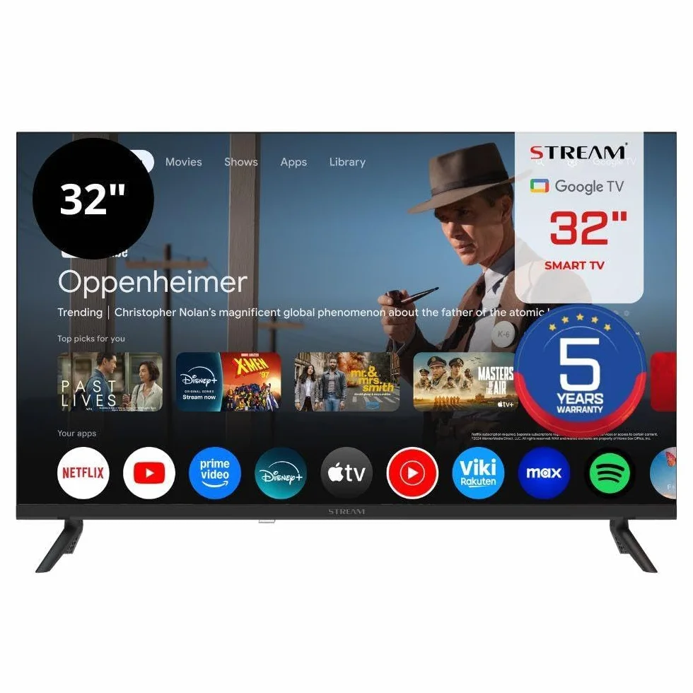 Stream System Google TV Smart 32", HD Ready, 5 Ans de Garantie, HDR10, sans Cadre, Assistant Google, Chromecast intégré, modèle S32EX1GH (2026)