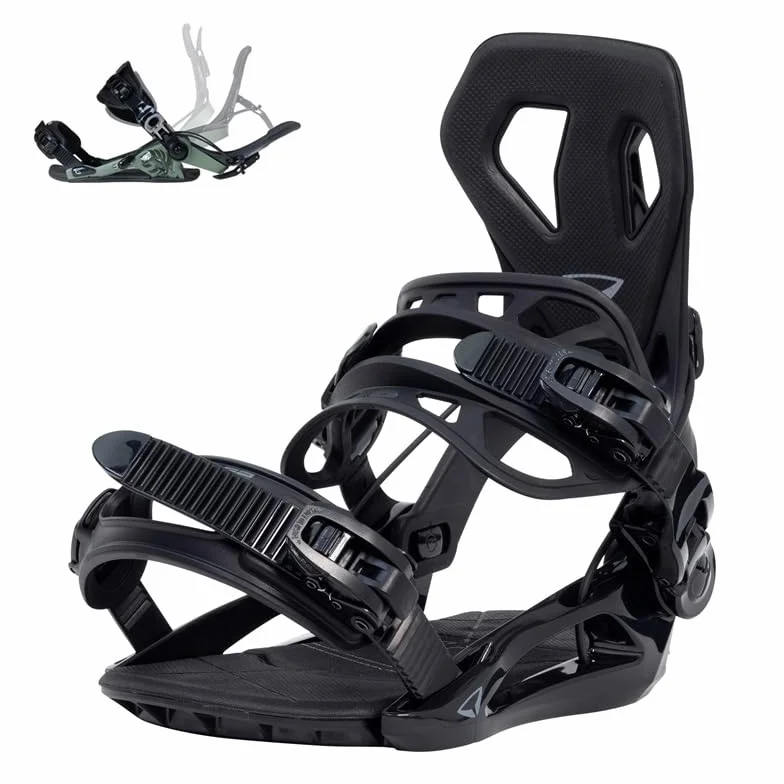 Fixations Snowboard Automatiques Base+ L 43-45 EU Noir Freestyle Freeride