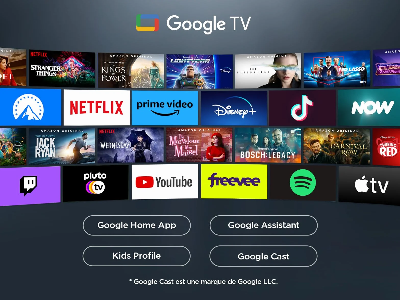 TCL 65V6C 65 Pouces Smart TV 4K HDR Direct LED Google TV Dolby Audio Motion Clarity
