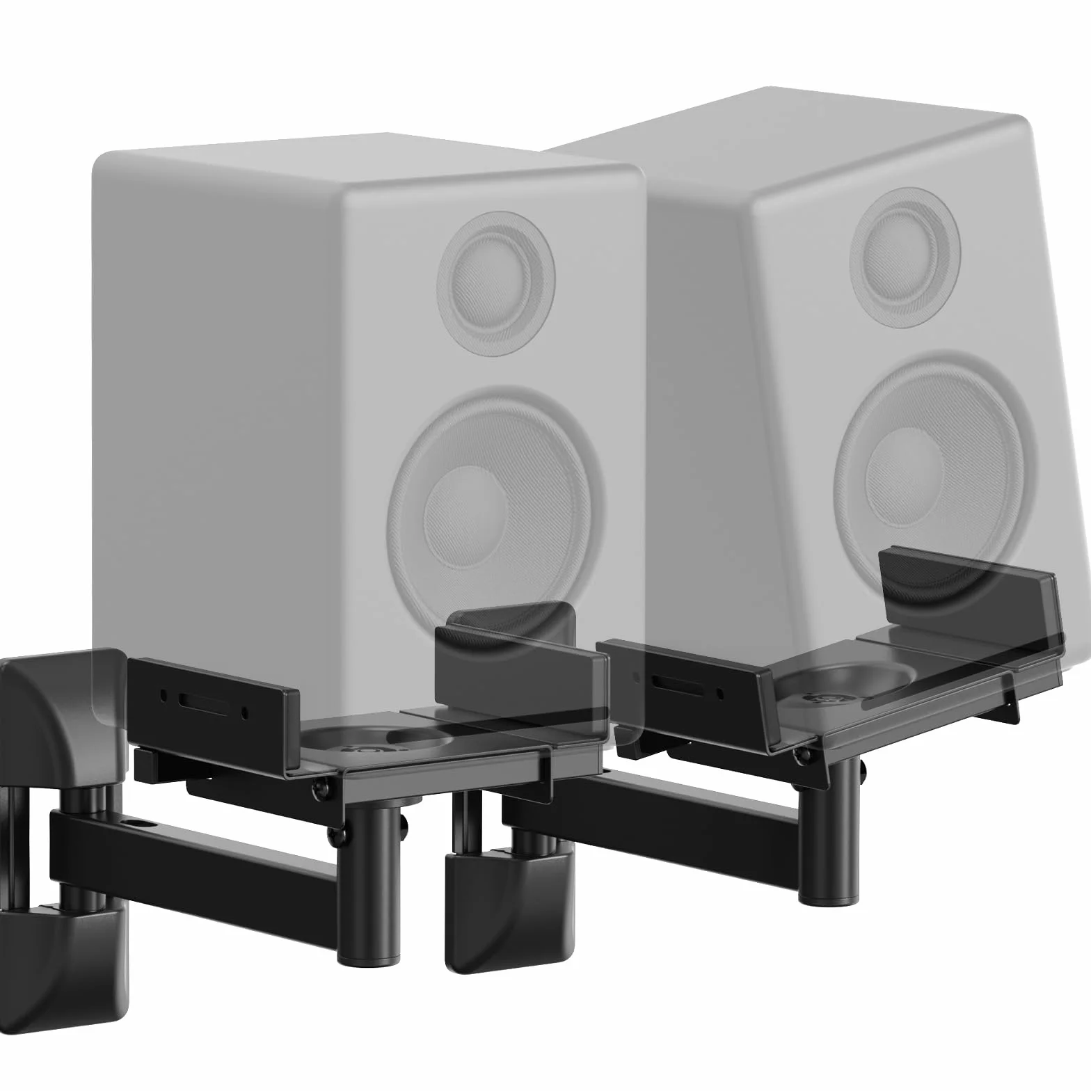 PUTORSEN Lot de 2 Supports muraux universels pour Haut-parleurs - Entièrement réglable - Supporte jusqu'à 25 kg