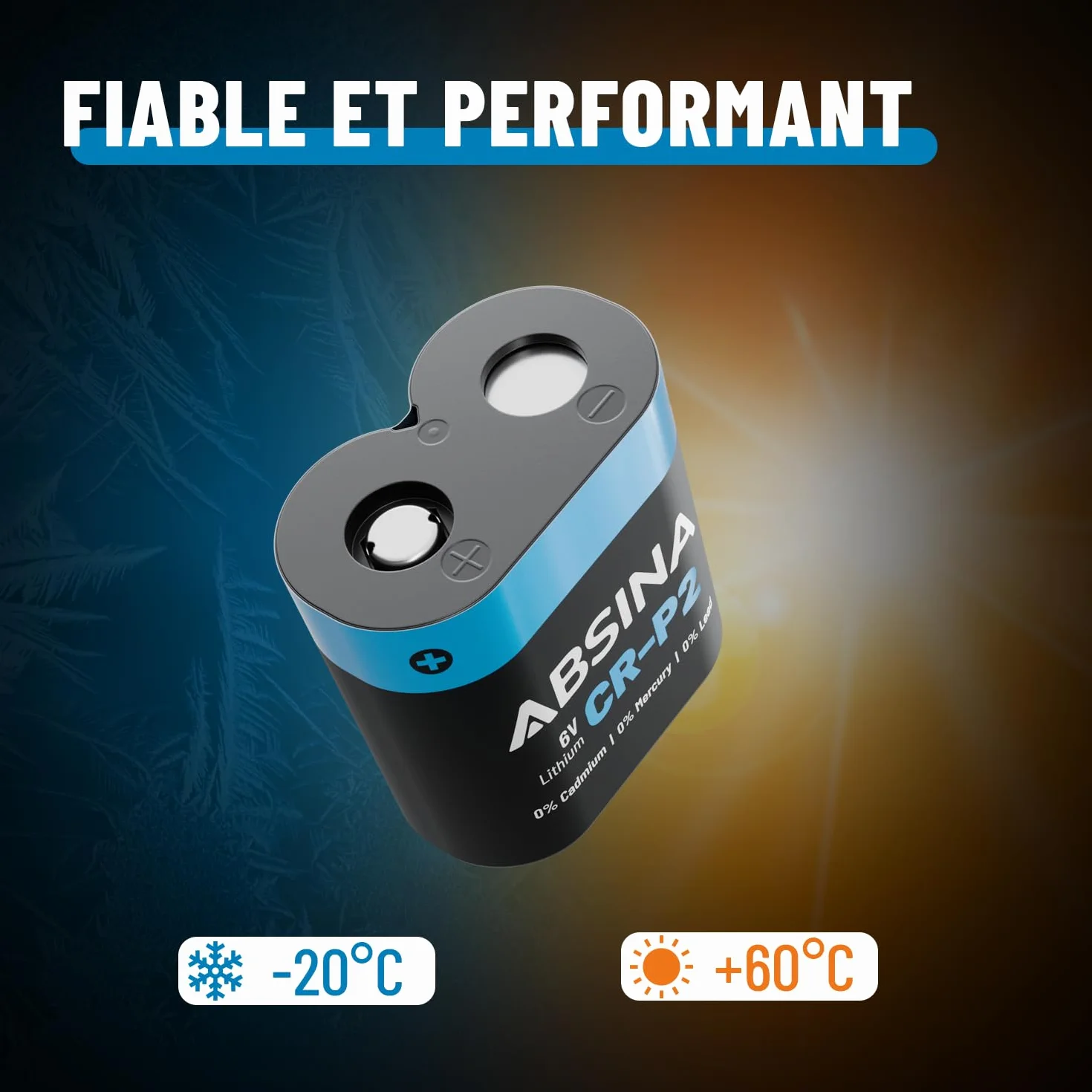 ABSINA 5X Pile CRP2 Lithium 6V - Pile CR P2 pour Distributeur, Appareil Photo, Flash, détecteur de Mouvement & Plus - Anti-Fuite, Longue Conservation - CR-P2 Piles 6V