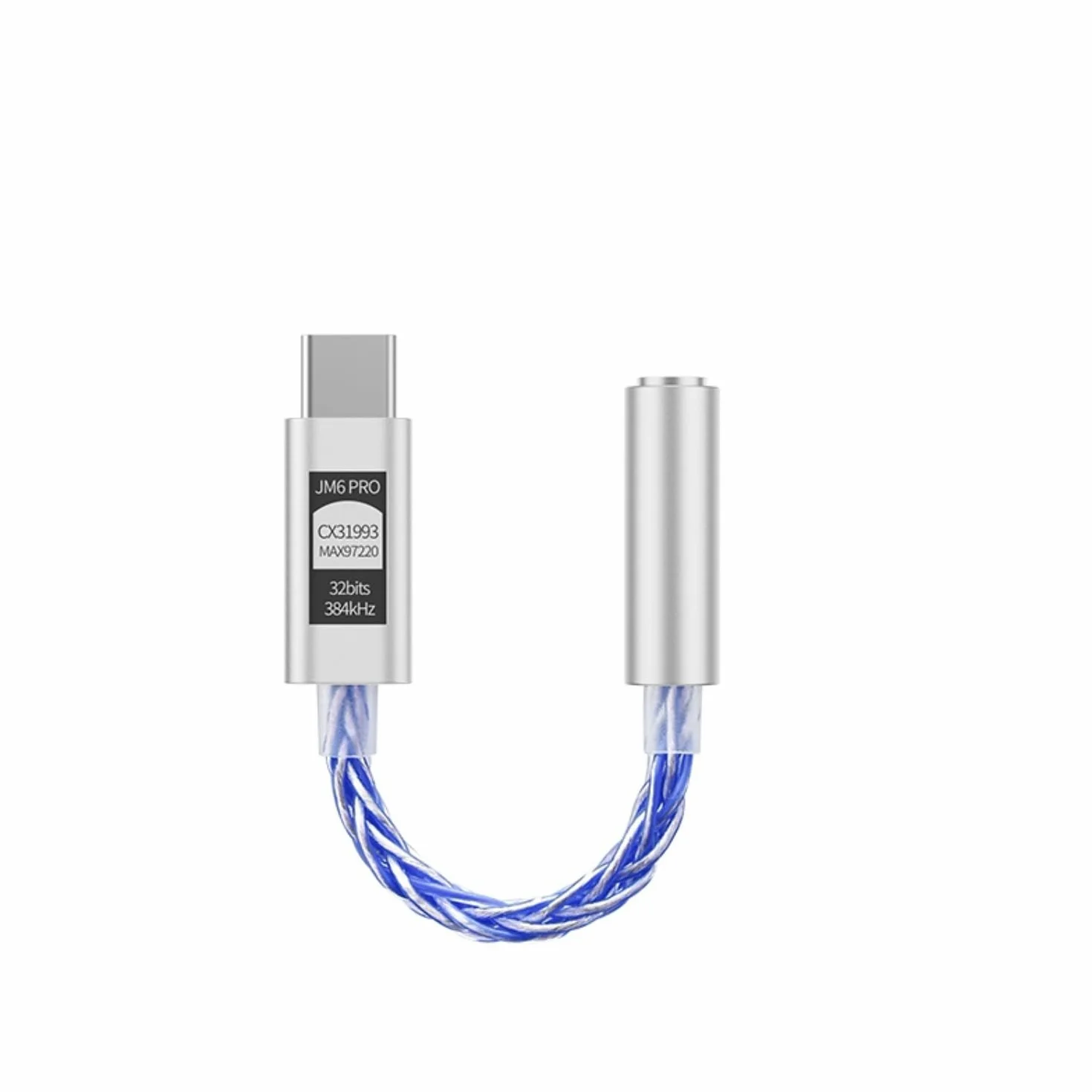 JCALLY JM6 Pro USB-C Type-C vers 3,5 mm Dual DAC CX31993 MAX97220 Amplificateur de décodage Hi-Fi DAC Mobile pour casque (bleu)