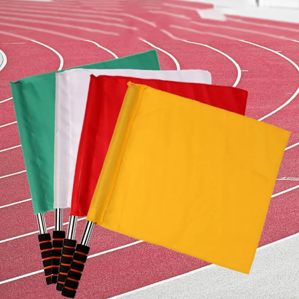 Drapeaux d'arbitre avec mât en mousse imperméable pour compétition sportive (jaune)