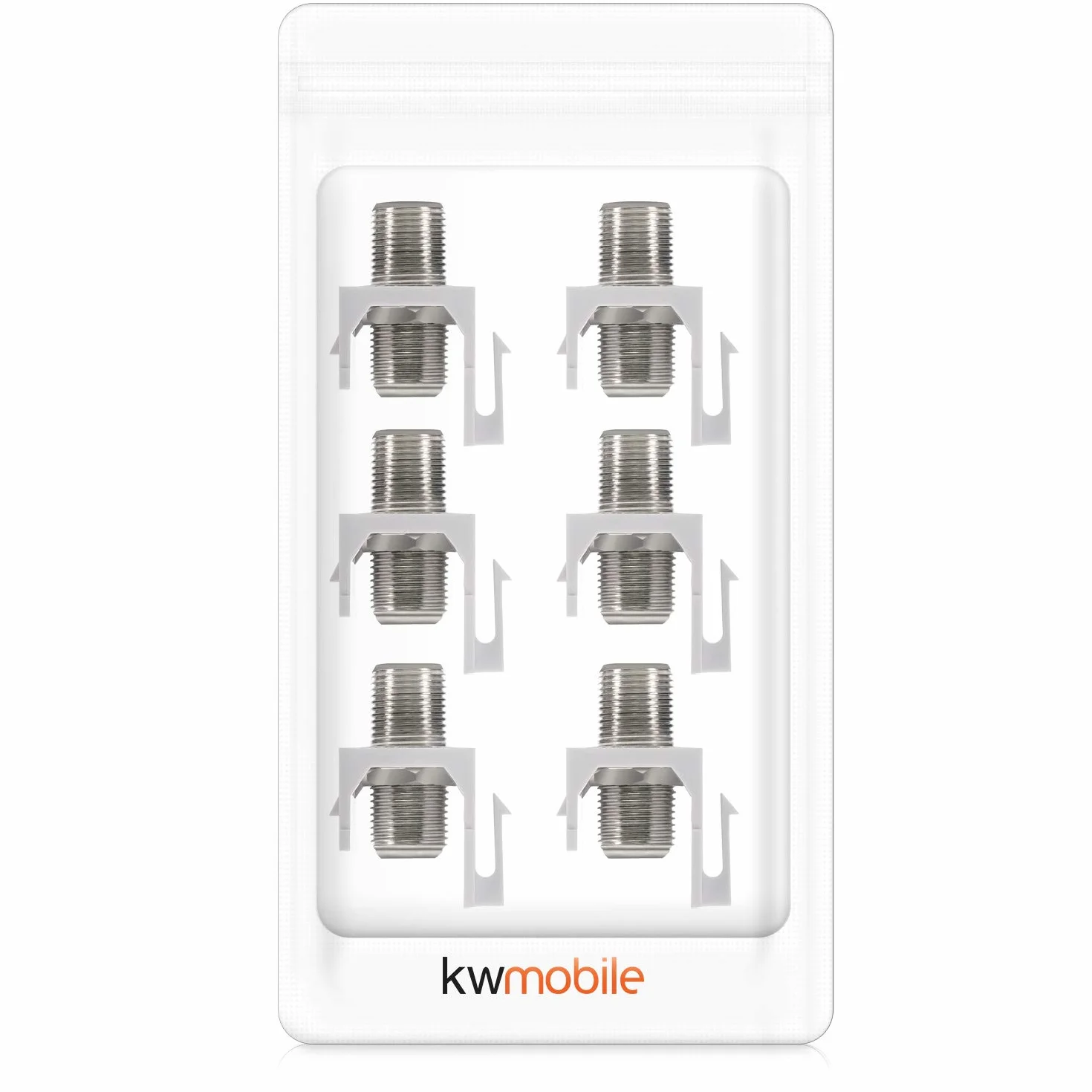 kwmobile 6x Embase Keystone Prise F - Module Connecteur pour Câble TV Satellite Prise F Standard - Montage Snap-In - Panneau de Brassage