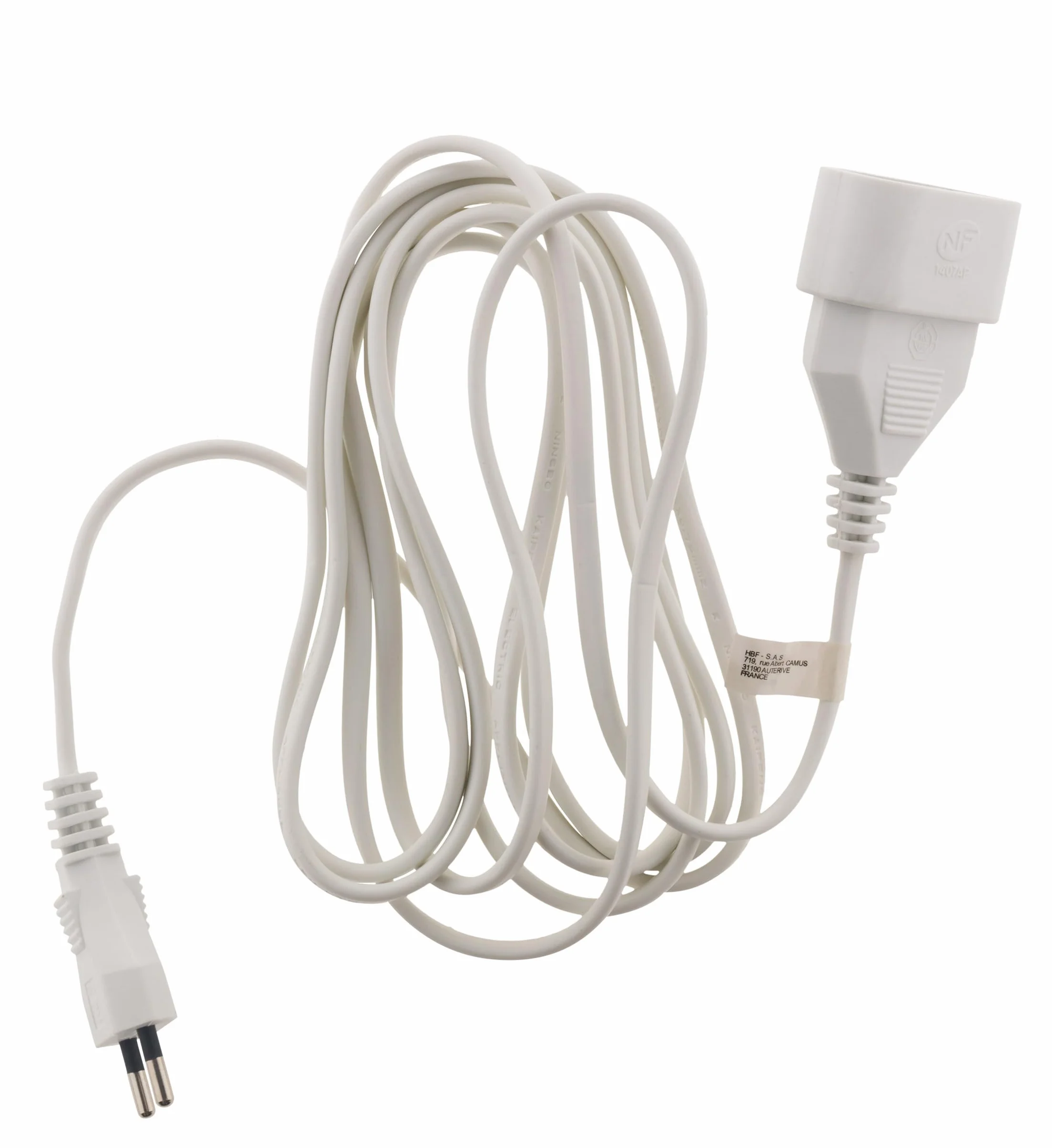 Zenitech Prolongateur HO3VVH2F 2X 0.75 6A Blanc 5 m