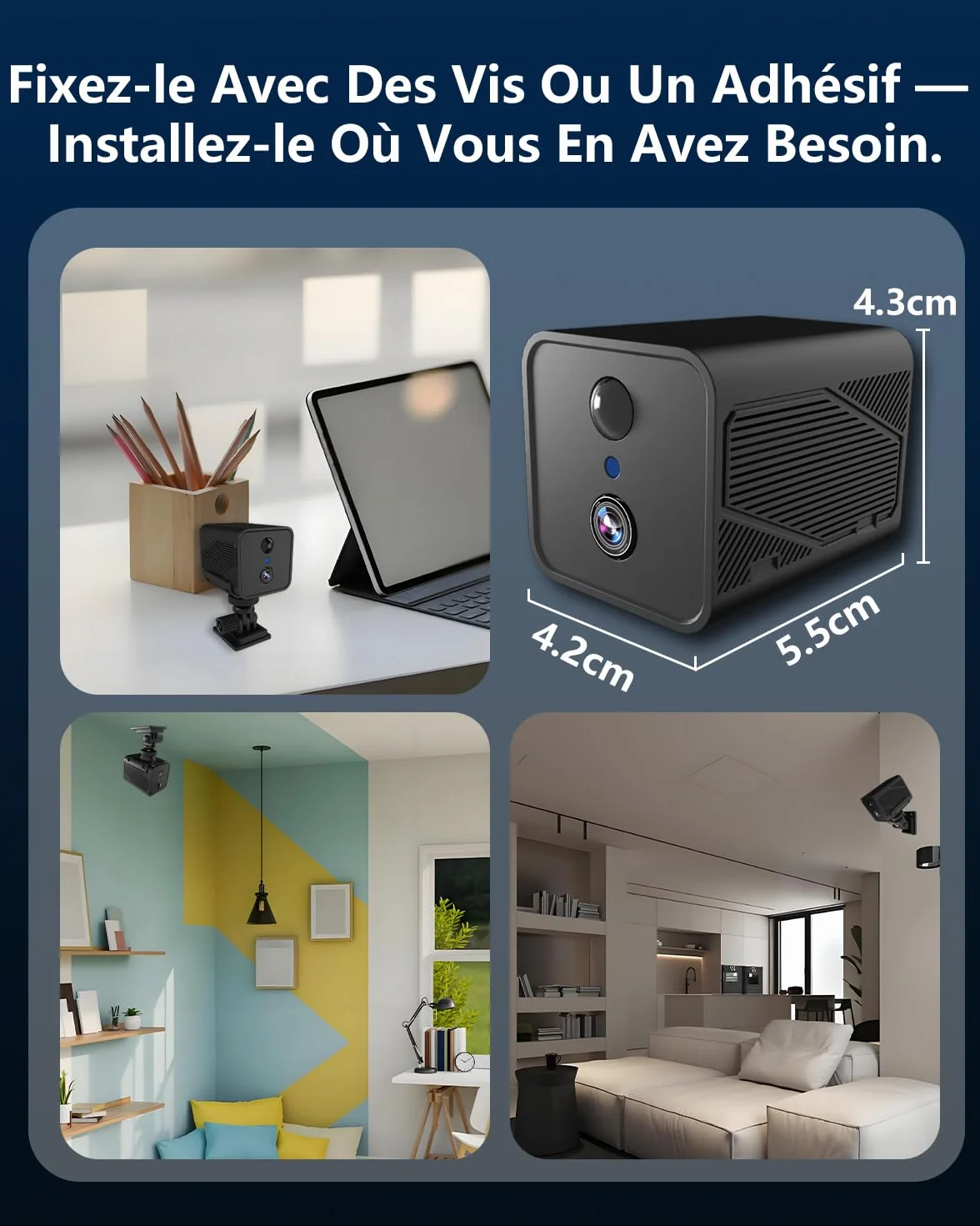 Bextgoo 4K Mini Camera Espion sans Fil, Mini Camera Surveillance, Camera Espion avec Vision Nocturne, Basse Consommation, 50 Jours d'Autonomie, 30 Jours d'Essai Cloud, pour Intérieur/Extérieur
