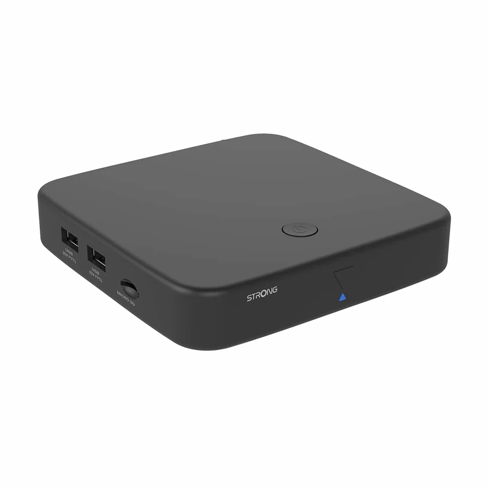 STRONG SRT420 Streaming Box Android TV 4K avec Port Ethernet, DVB-T2, 2GB RAM + 8GB Stockage, Chromecast Intégré, WiFi, Assistant Google Vocal, HDR10+