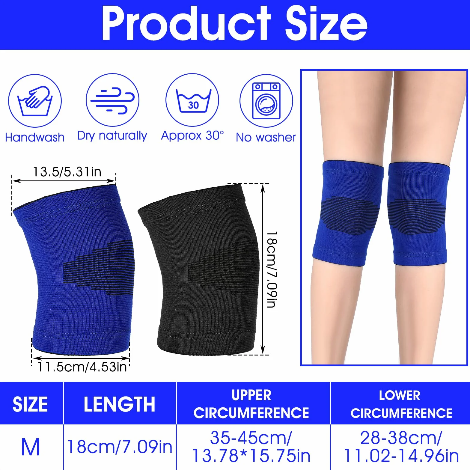 Genouillères pour enfants handball volleyball respirantes élastiques bleu Lot de 2 paires