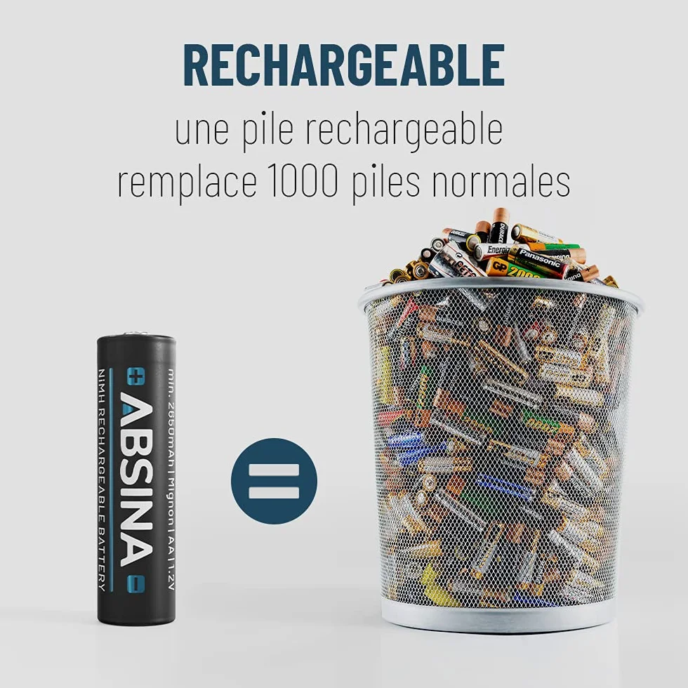 ABSINA 4X AAA Batterie Gigaset 800 mAh NiMH 1,2V - Piles pour téléphone Batteries, Pile pour Telephone Fixe sans Fil - Compatible avec A400 A415 AS405 A510 AS690 C430 C530HX E560 CL660HX