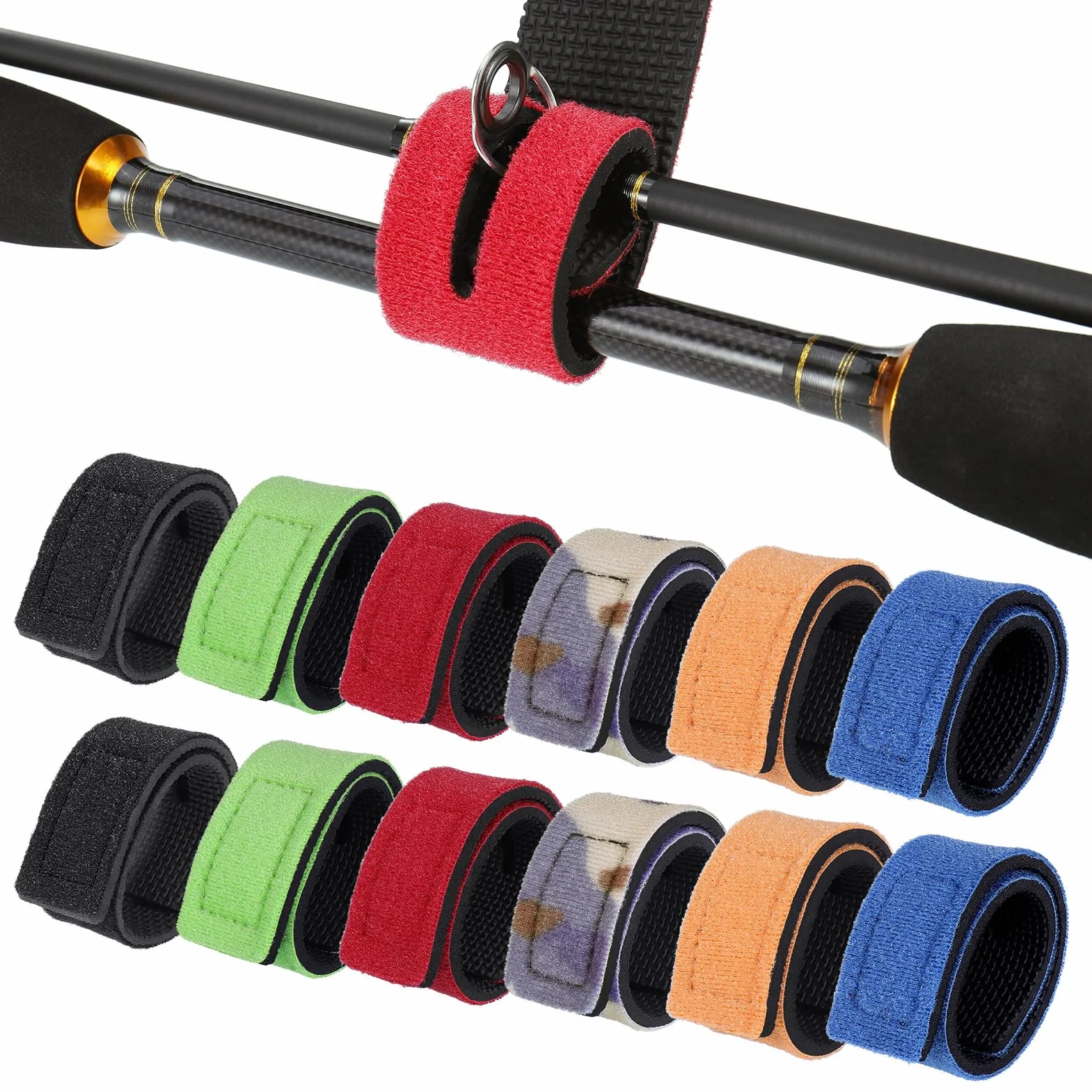 Sangles pour Cannes à Pêche Ajustables 12Pièces 30cm Accessoire Fixation