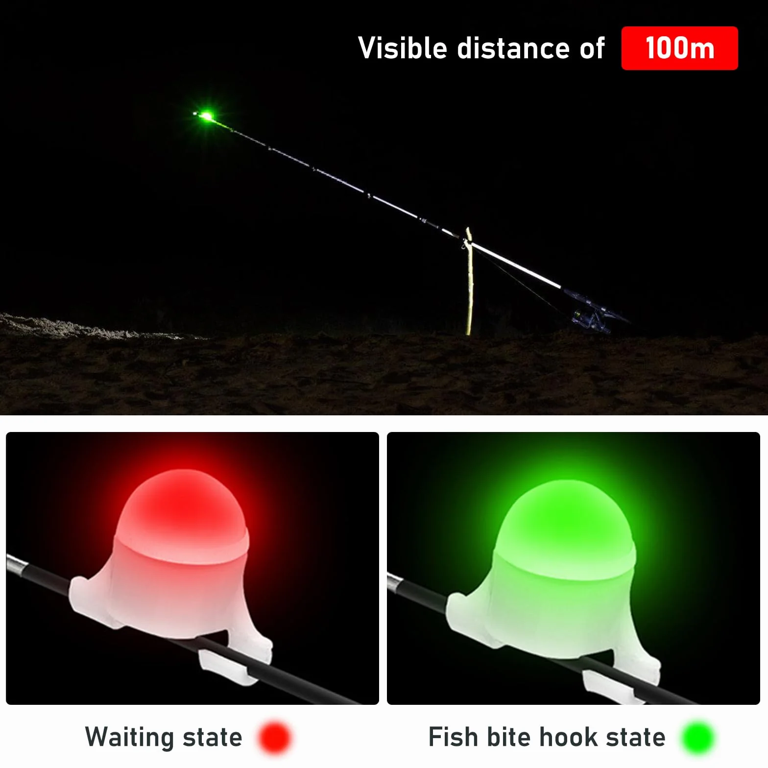 Détecteurs de touche électroniques sensibles LED Lot de 10 pour la pêche