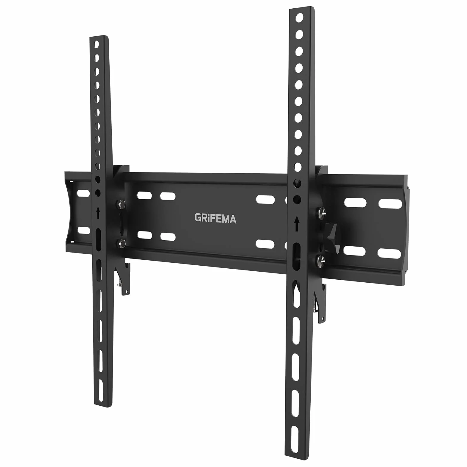 GRIFEMA Support Mural TV 26-65 Pouces - Fixation Murale TV Peut Contenir Jusqu'à 50KG, Accroche Television Mural Inclinable (± 15°) et Étend, Support Vesa 400x400mm Universel pour TV Plat / Incurvé