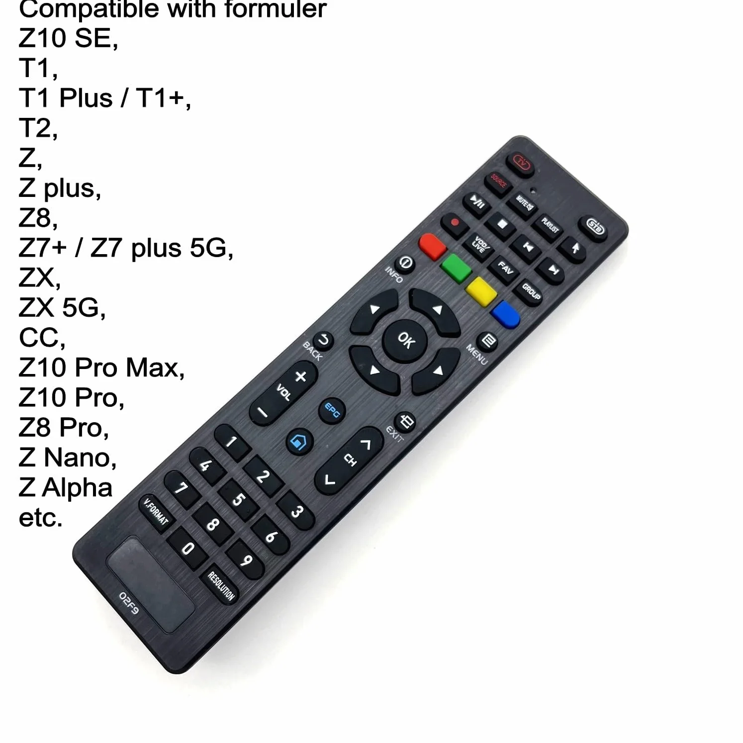 JZK Télécommande Remplacement pour Formuler Z10 SE, Compatible Z10 Pro Max, T1, T1 Plus, T2, Z Plus, ZX, Z7 Plus, Z8 Pro