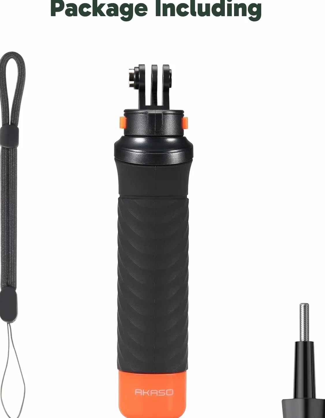 AKASO Poignée Flottant Etanche pour Caméra Sport, Grip Pôle Handle Poignée Grip Flottant pour Caméra de Sport