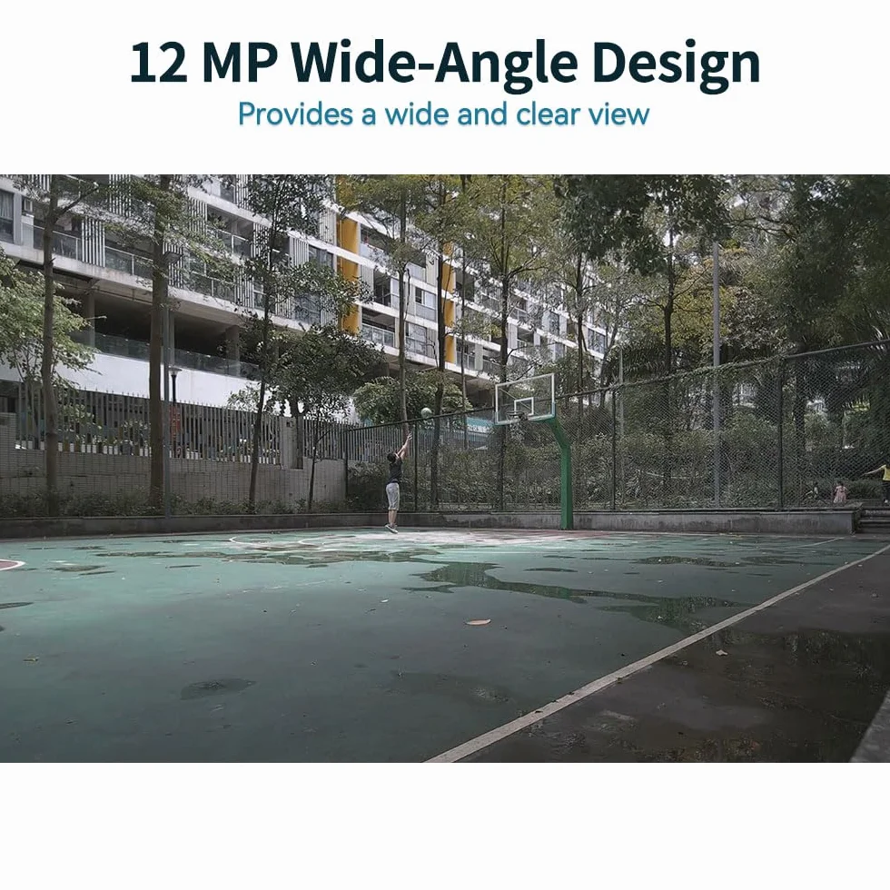 MOKOSE Objectif de caméra de vidéosurveillance 3,2 mm 12 MP Pixels 1/2,3" Objectif de caméra de sécurité CS-Mount Objectif grand angle fixe Faible distorsion