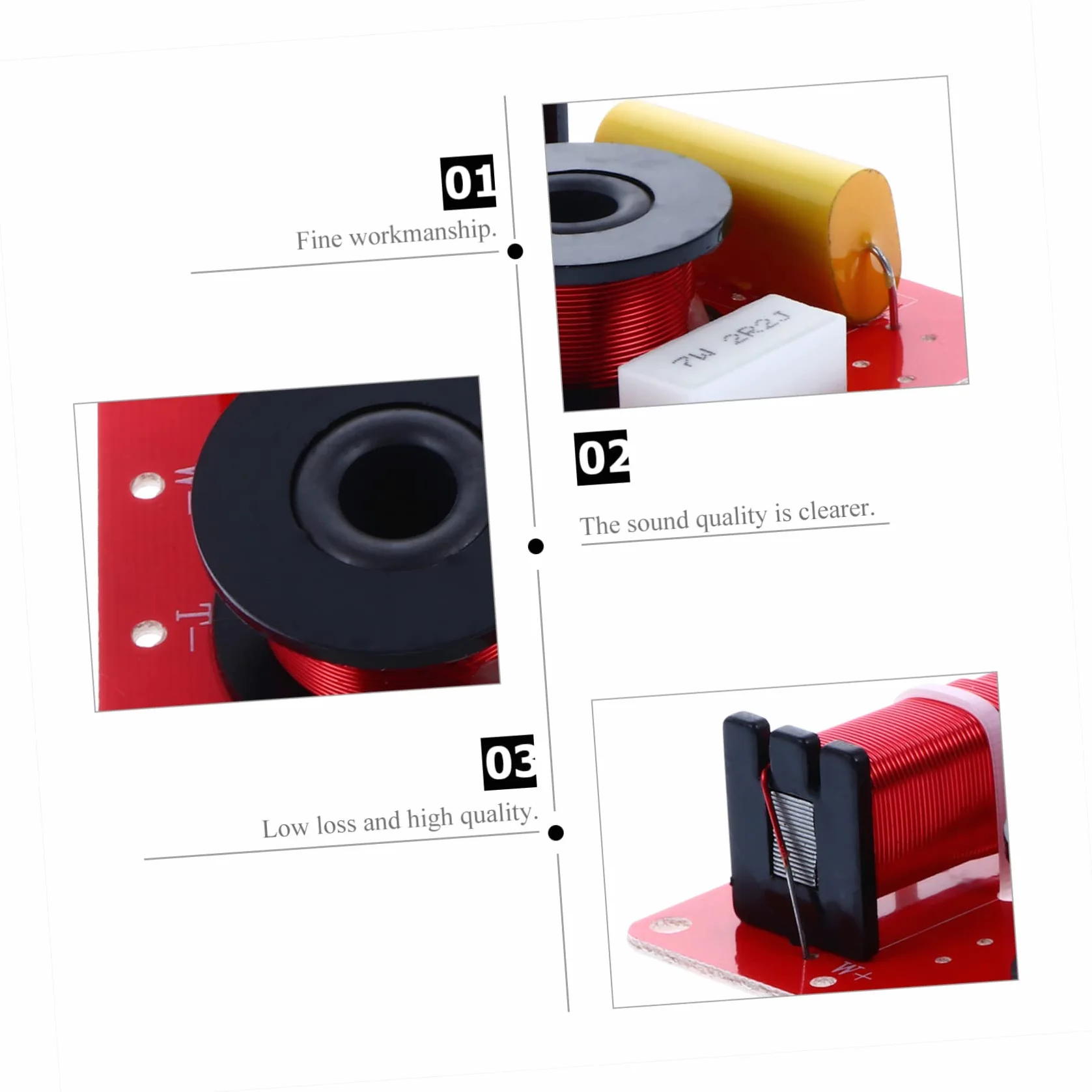 Uonlytech 2pièces Filtre De Crossover Audio pour Haut-parleurs Diviseur De Fréquence Treble Bass pour Système Audio Automobile Accessoire pour Amélioration Qualité Sonore