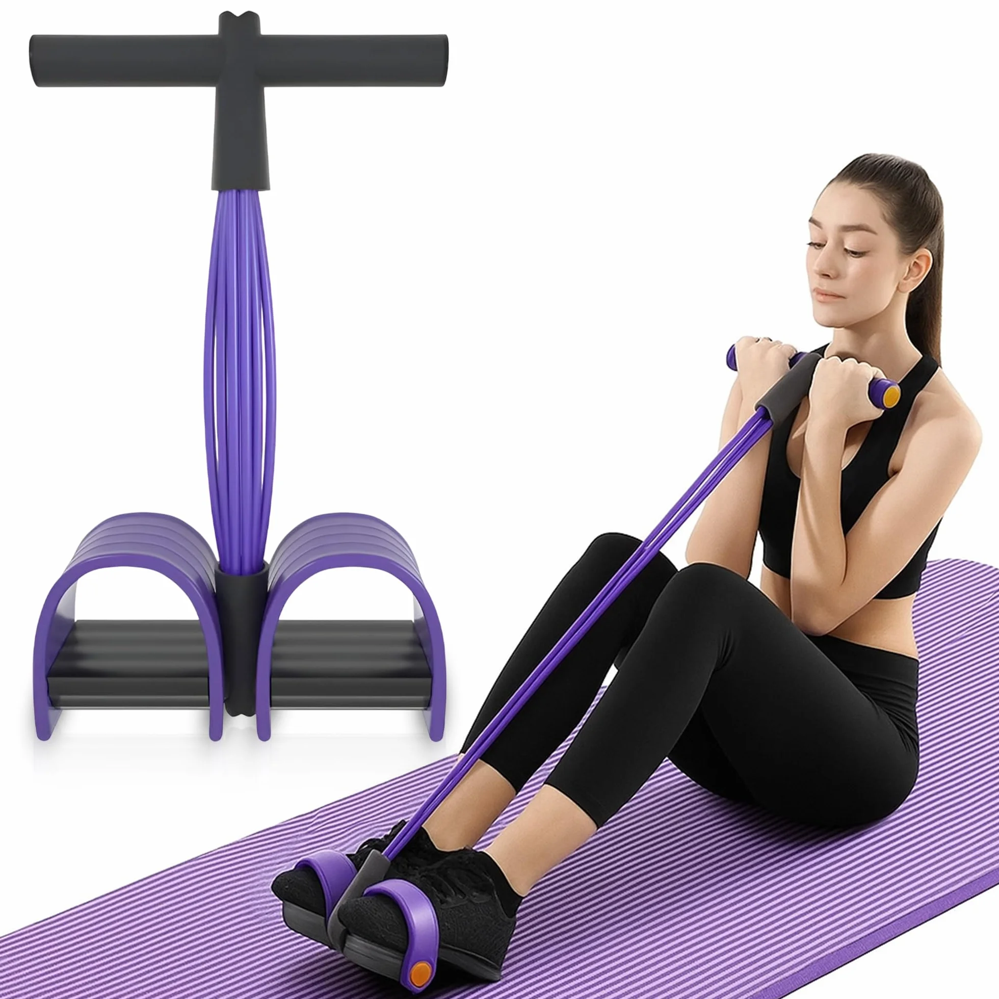 Pédale de Fitness Élastique Corde de Tension, 6 Tubes Multifonctionnelle Bande de Résistance Bodybuilding