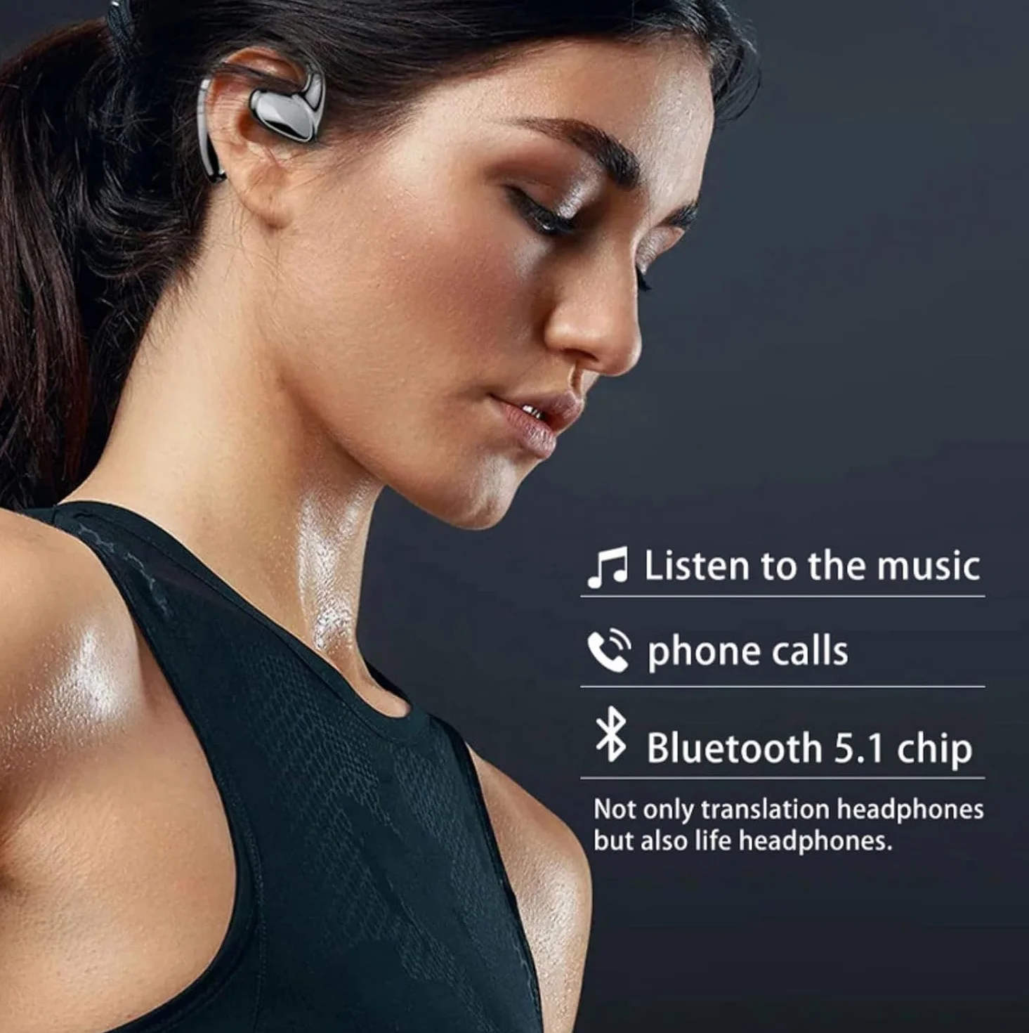 XJQ AI Translation Earbuds (Noir)