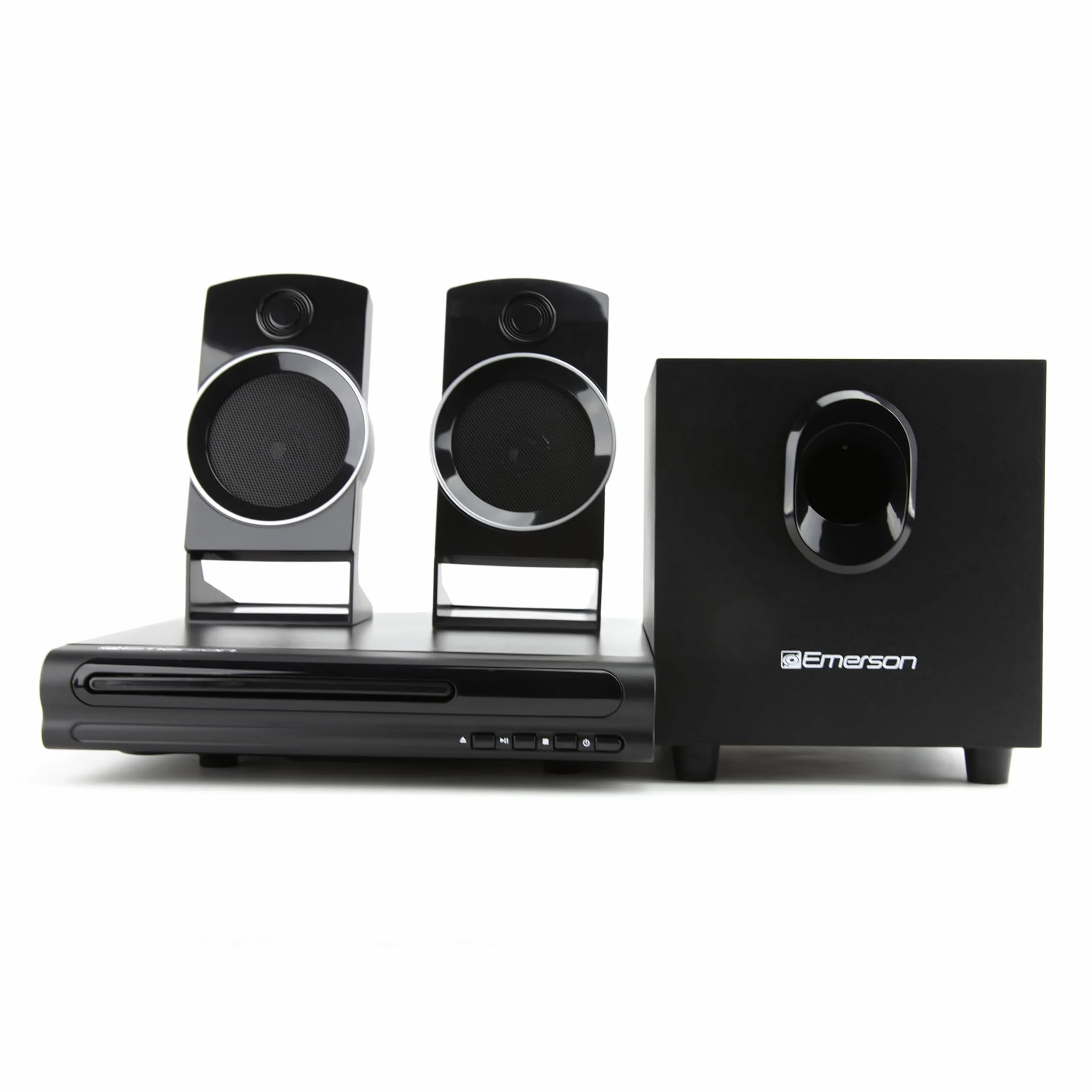 Emerson ED-8050 Système Home Cinéma 2.1 Canaux Lecteur DVD Son Surround Subwoofer Sortie HDMI Lecture USB Haut-Parleurs