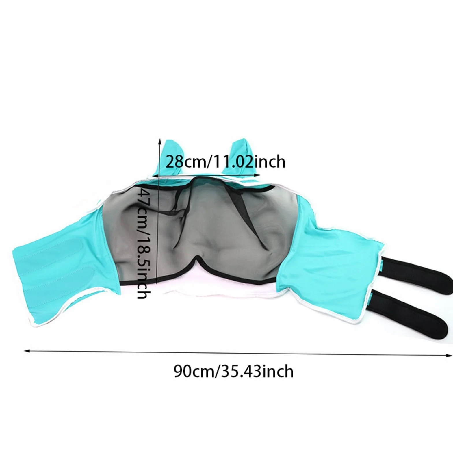 Masque anti-mouches cheval protection nasale UV, couvre-nez maille respirante poney cob shetland, fermeture velcro réglable