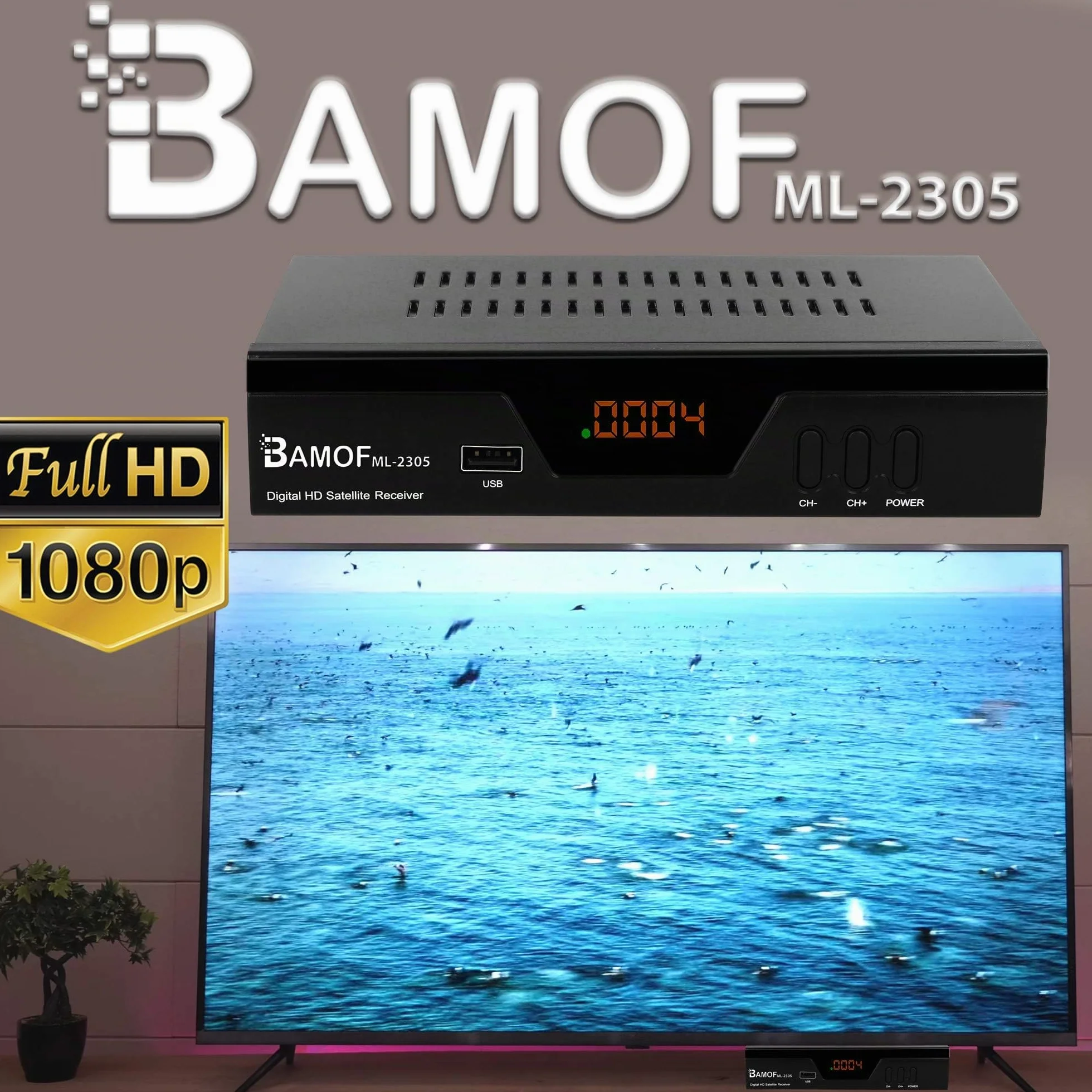 Bamof 2305 Récepteur Satellite Numérique HDTV DVB-S/S2 HDMI Full HD 1080p