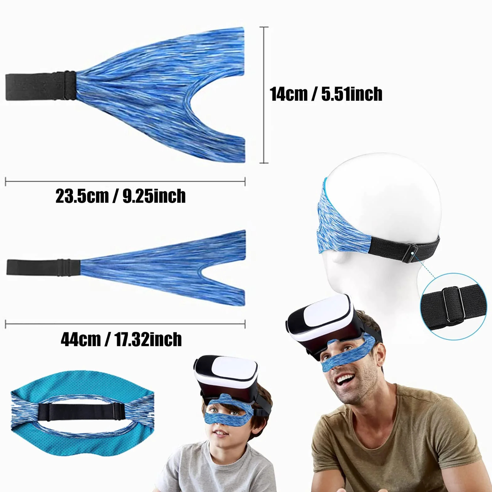 Lot de 2 masques de réalité virtuelle PSVR2 - Sangle réglable lavable pour PSVR2/PICO4
