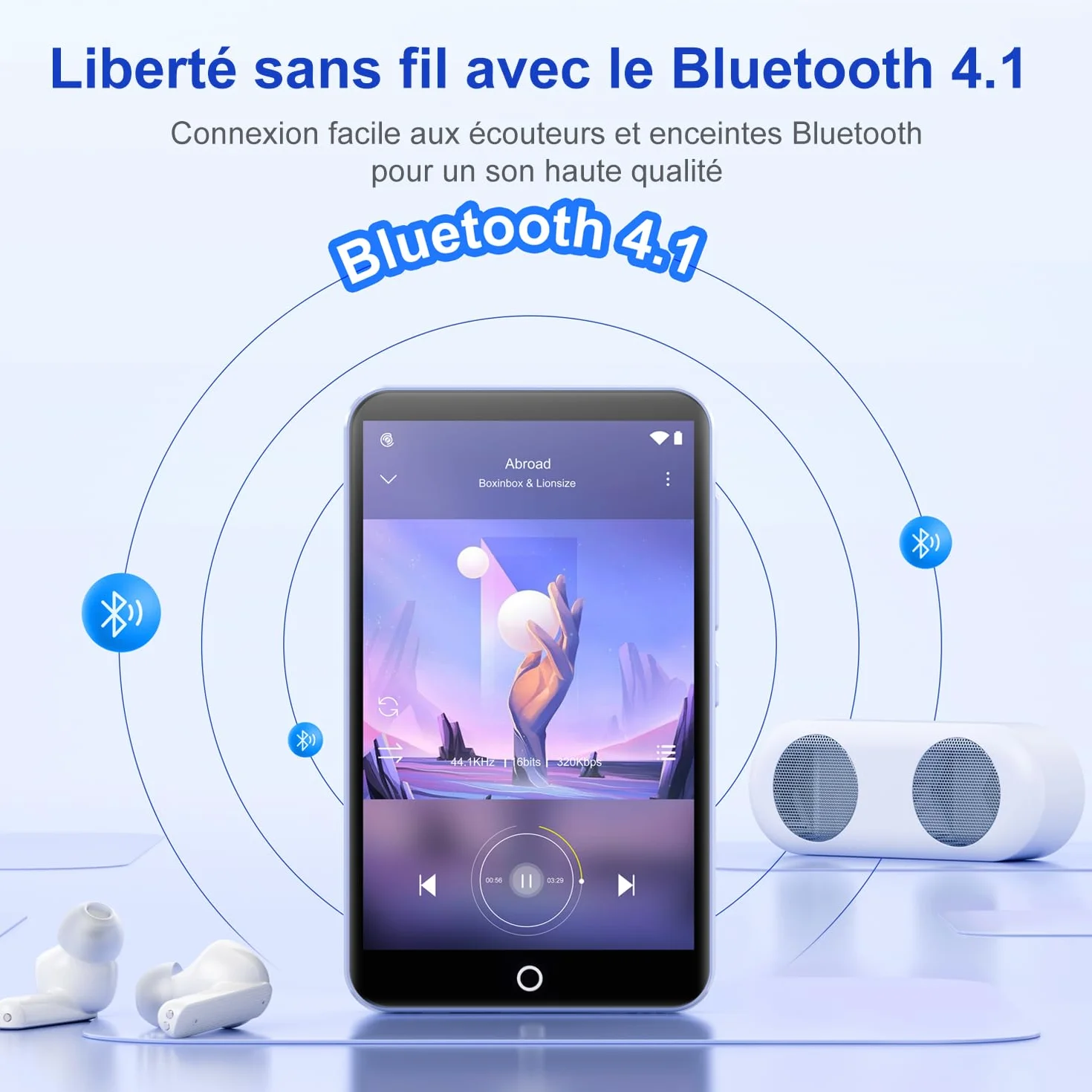 Joliker Lecteur MP3 80Go WiFi Bluetooth 4.02 Pouces Touchscreen MP4 avec Haut-parleurs Caméra 13MP Android Spotify Deezer