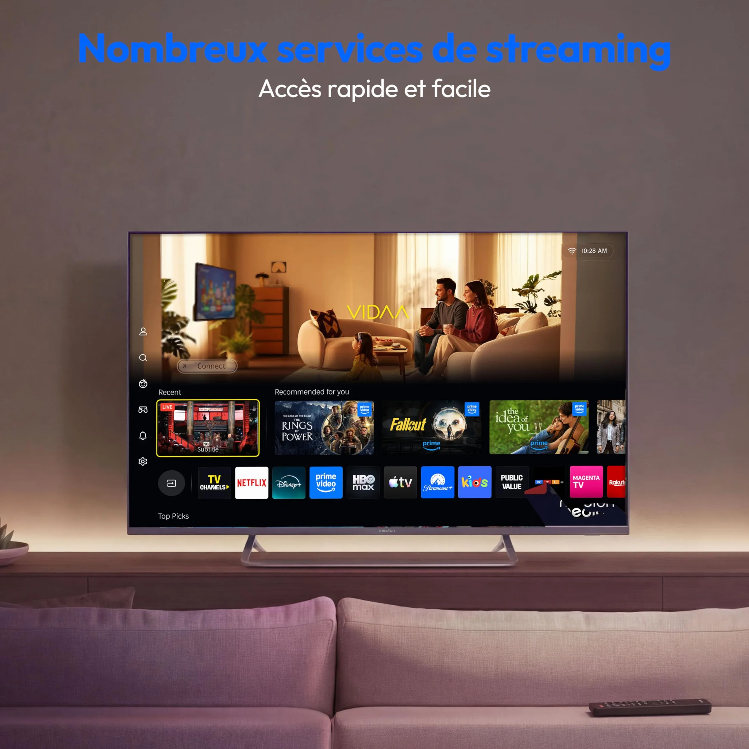 MEDION 125.7 cm 50" Téléviseur Ultra HD Smart TV Dolby Vision HDR Dolby Atmos VIDA Store