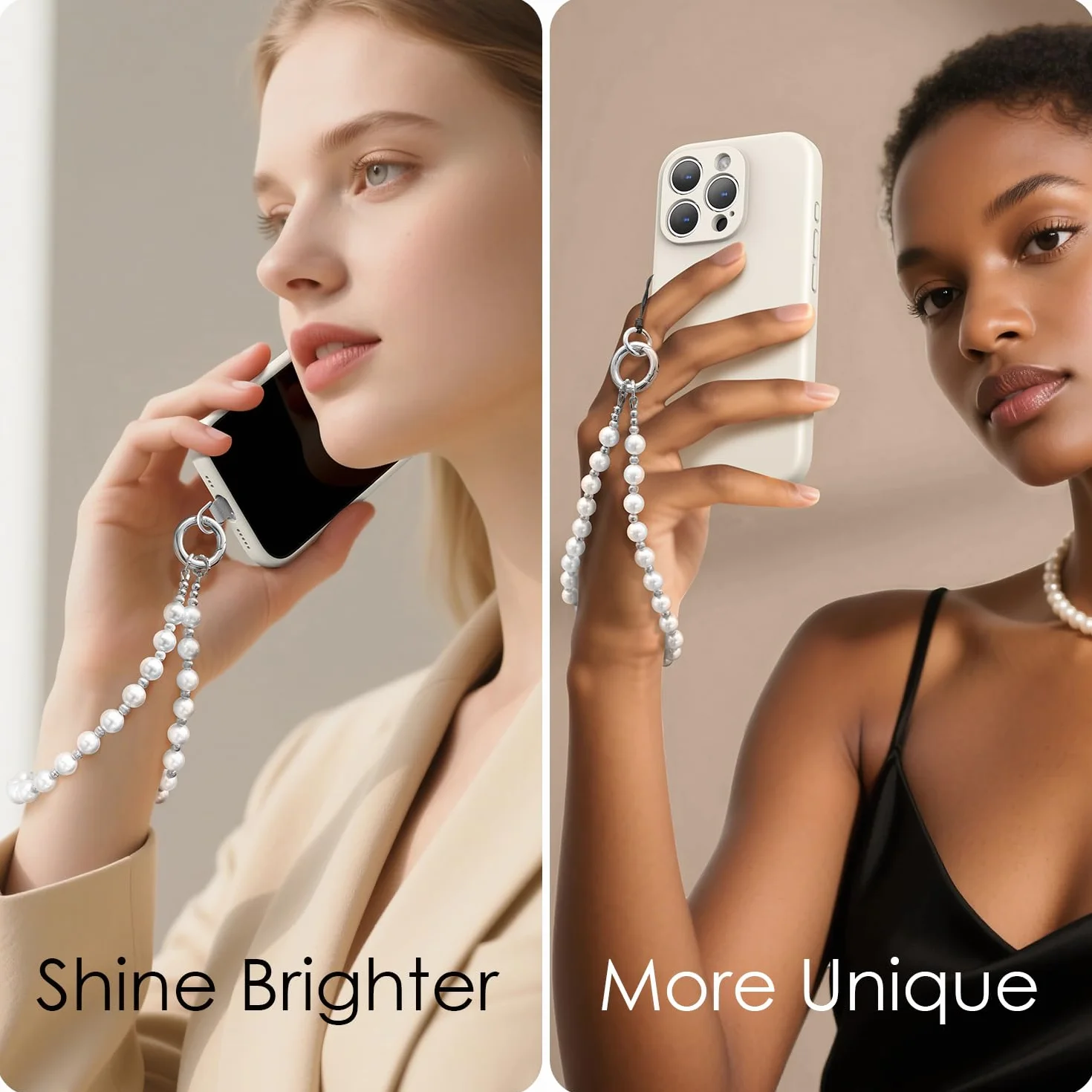 SURPHY Cordon Telephone Portable en Perlée, Bijoux en Perlée pour Femmes Filles
