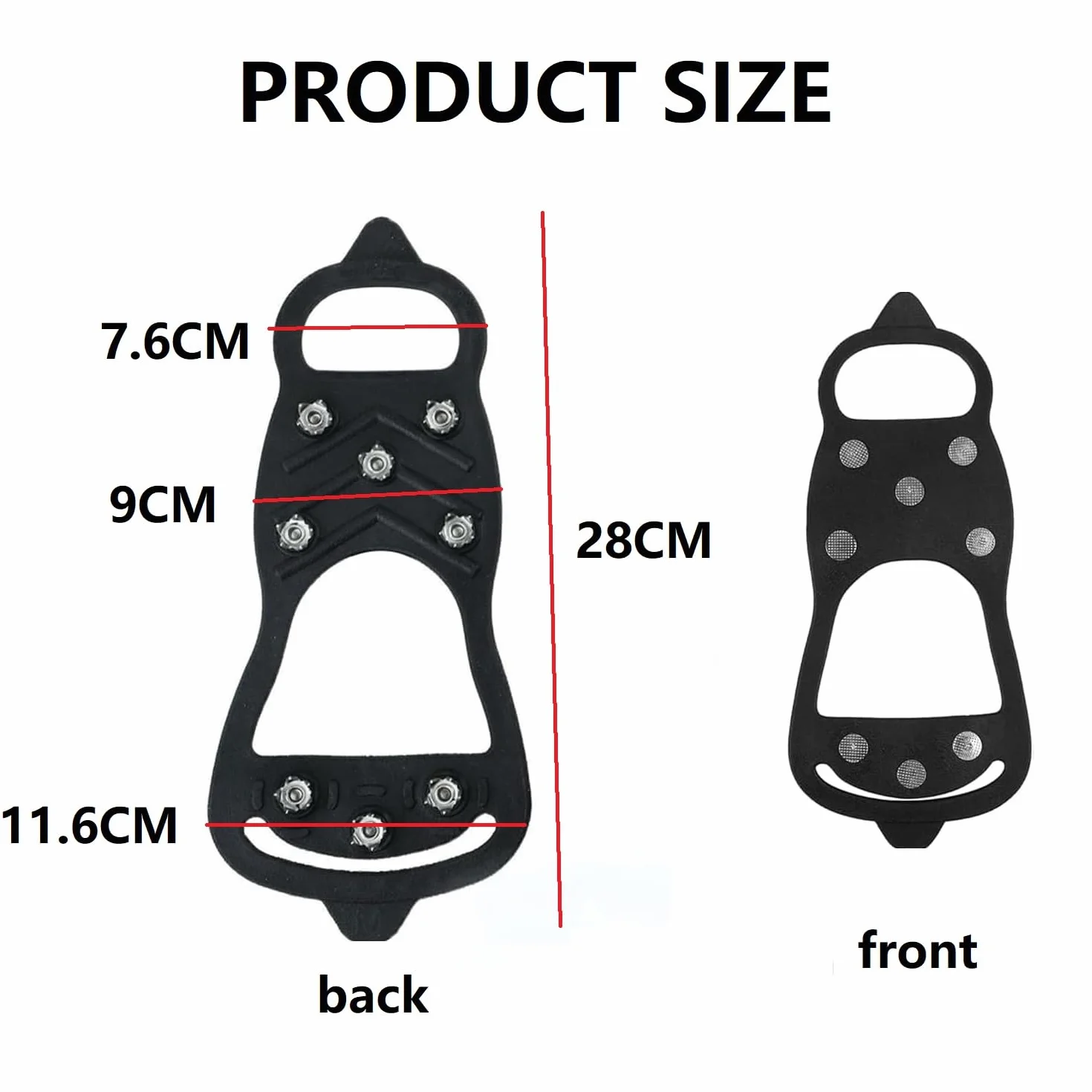 Crampons Antidérapants pour Randonnée, Escalade, Marche - 8 Dents
