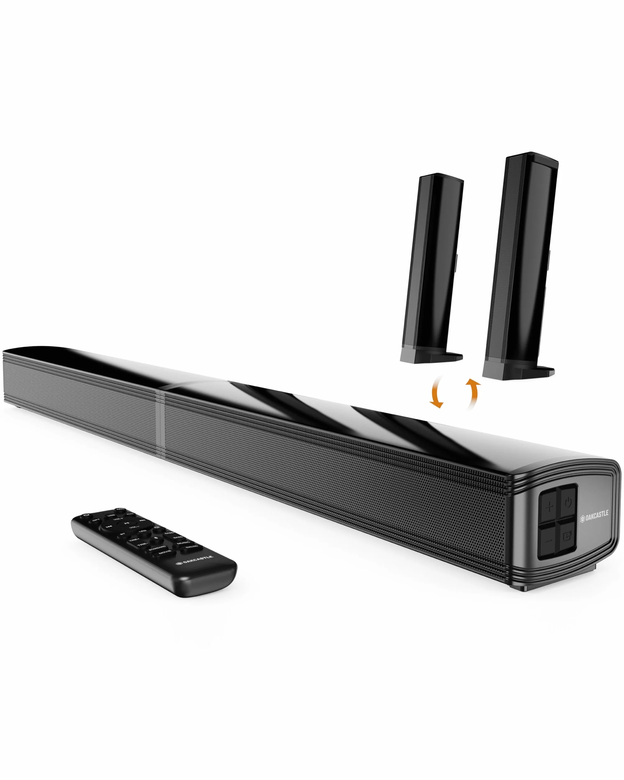 Oakcastle SB80 Barre de Son Home Cinéma sans Fil Bluetooth 5.1 HDMI Arc Optique AUX USB Soundbar Caisson de Basse