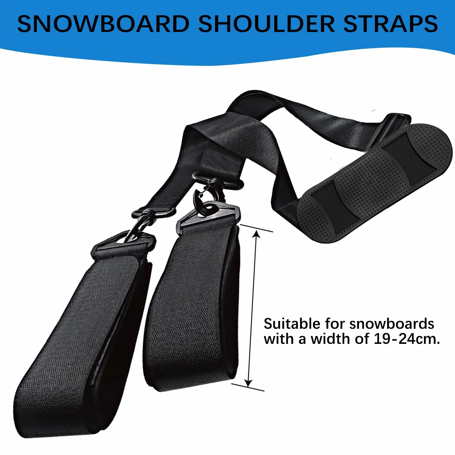Sangle de Ski Réglable avec Bandoulière Rembourrée pour Transport de Skis et Bâtons