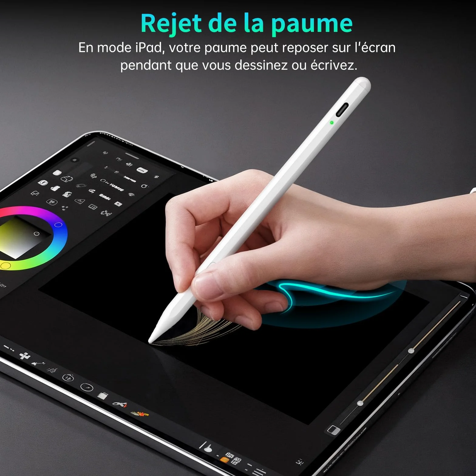 MEKO Stylet Dual-System pour Tablette, iPad, Android, Smartphone - Compatible iPad Pro/Air/Mini, Xiaomi, iPhone - Stylet Tactile Recharge Rapide (Blanc)